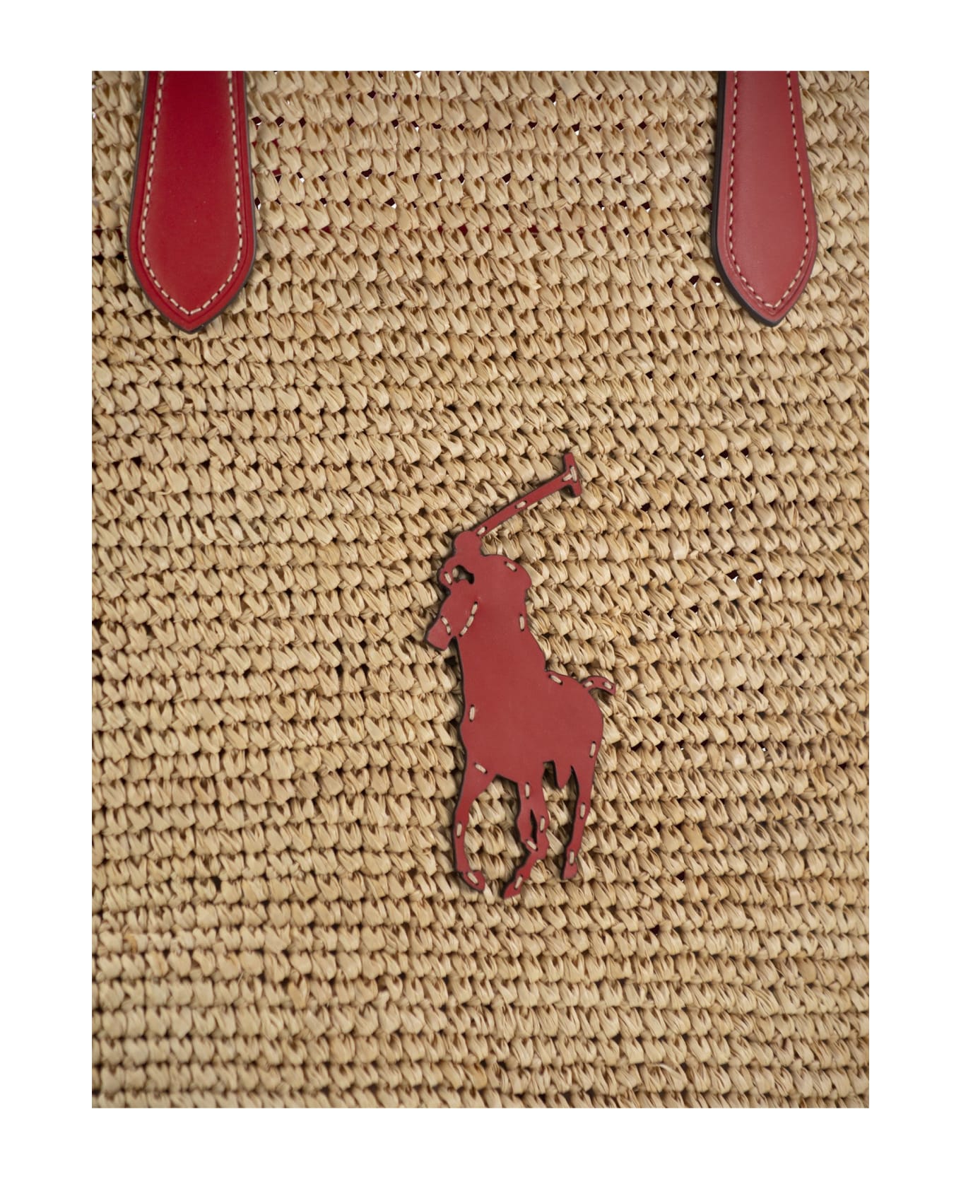 Polo Ralph Lauren Big Pony Canvas Tote - Red/natural
