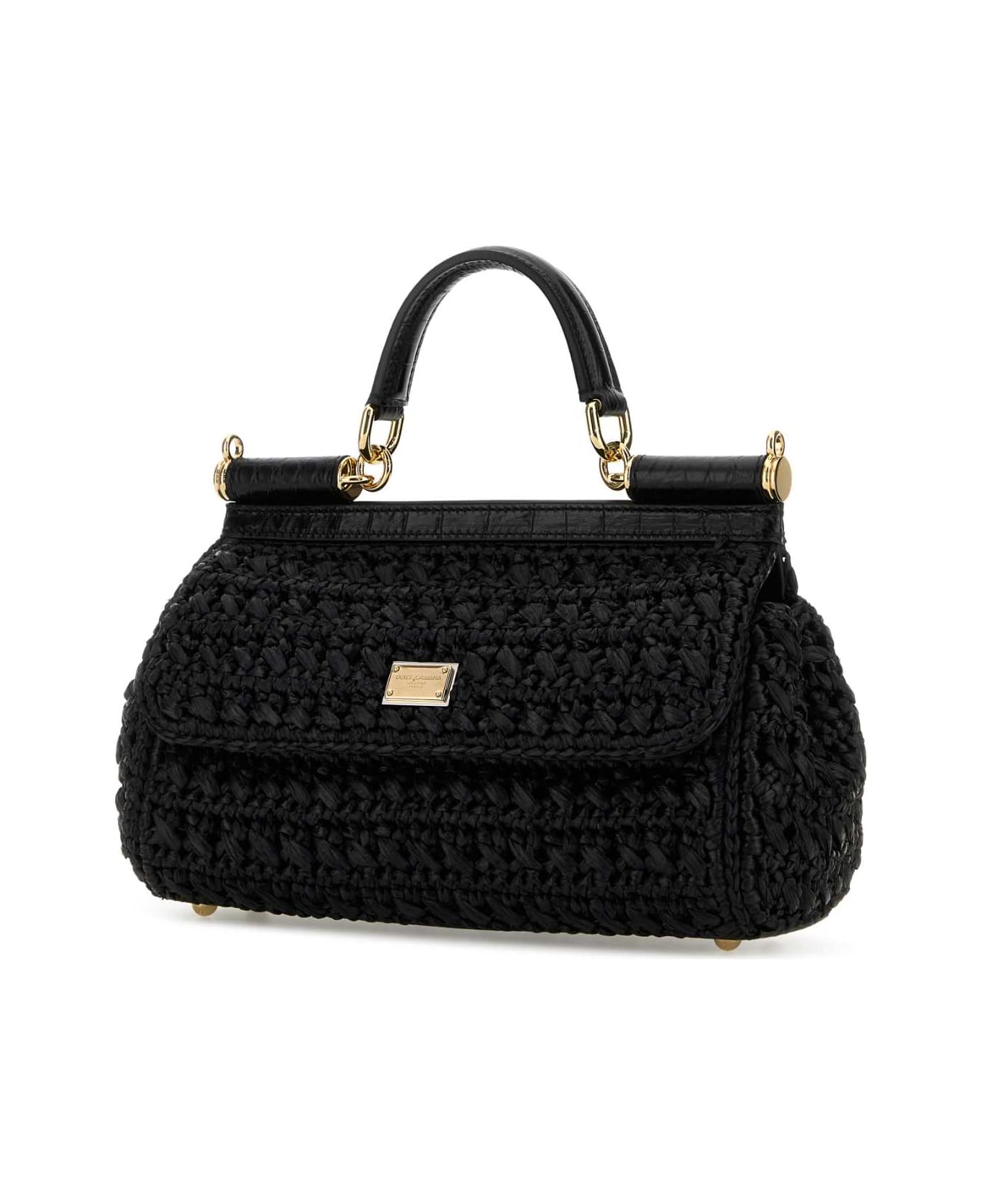 Dolce & Gabbana Back Raffia Medium Sicily Handbag - NERONEROORO