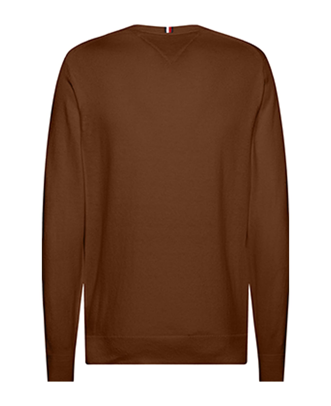 Tommy Hilfiger Brown Crewneck Sweater With Mini Logo italist, ALWAYS