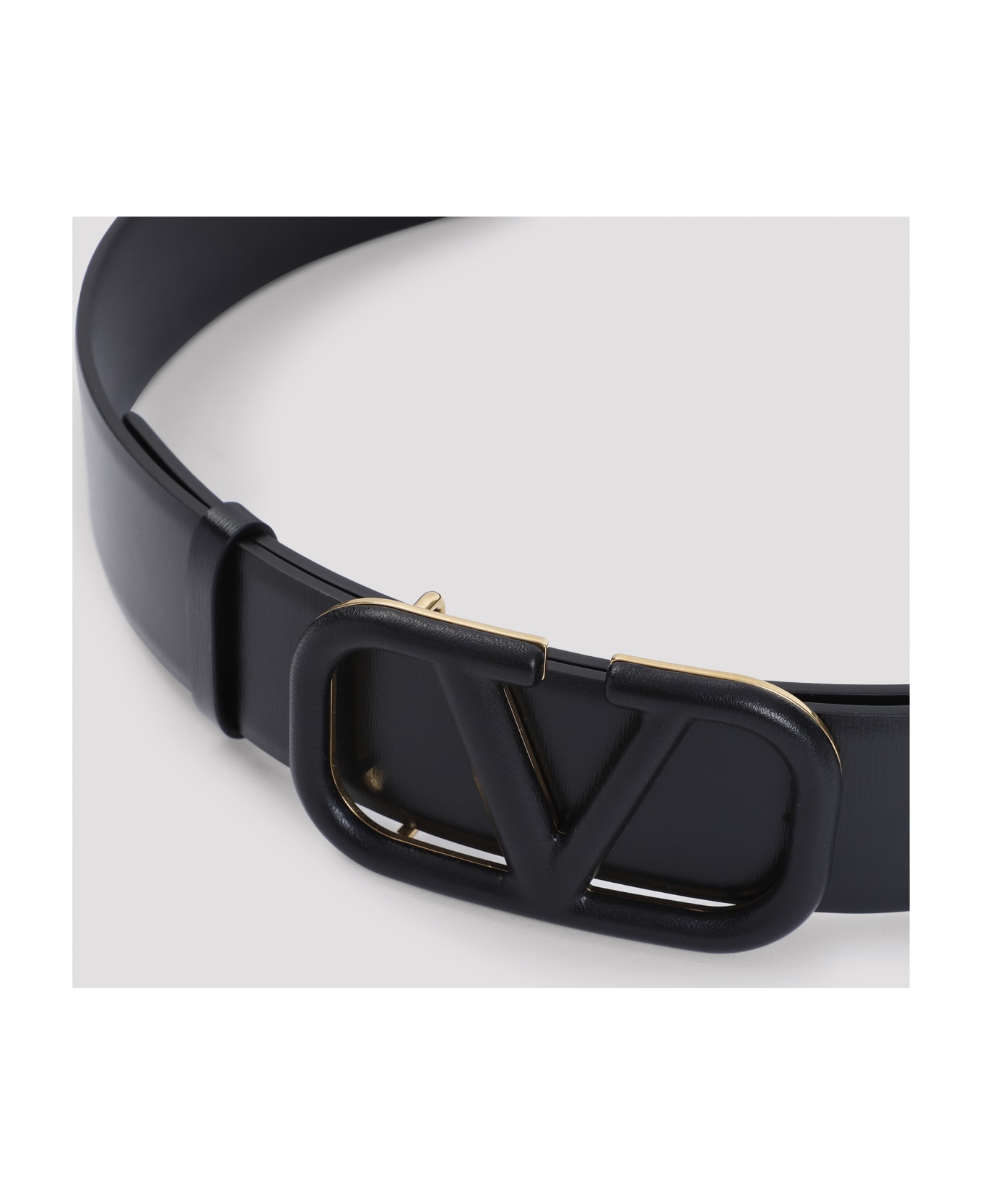 Valentino Garavani Vlogo Leather Belt - No Nero