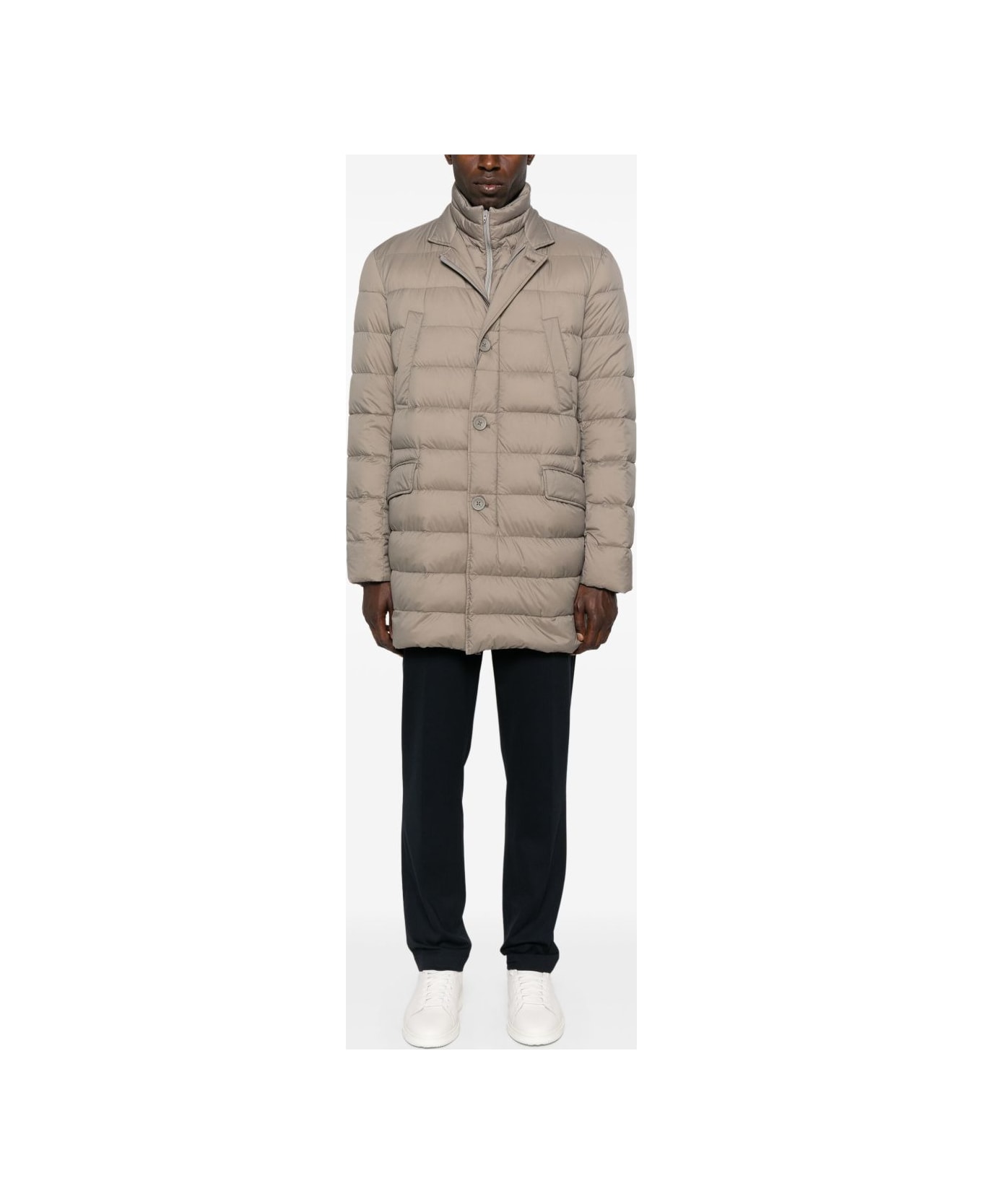 Herno Quilted Padded Coat - Grey