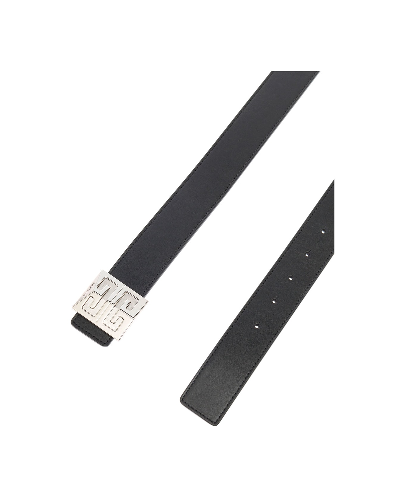 Givenchy Man's Reversible 4g Black Leather Belt - Black