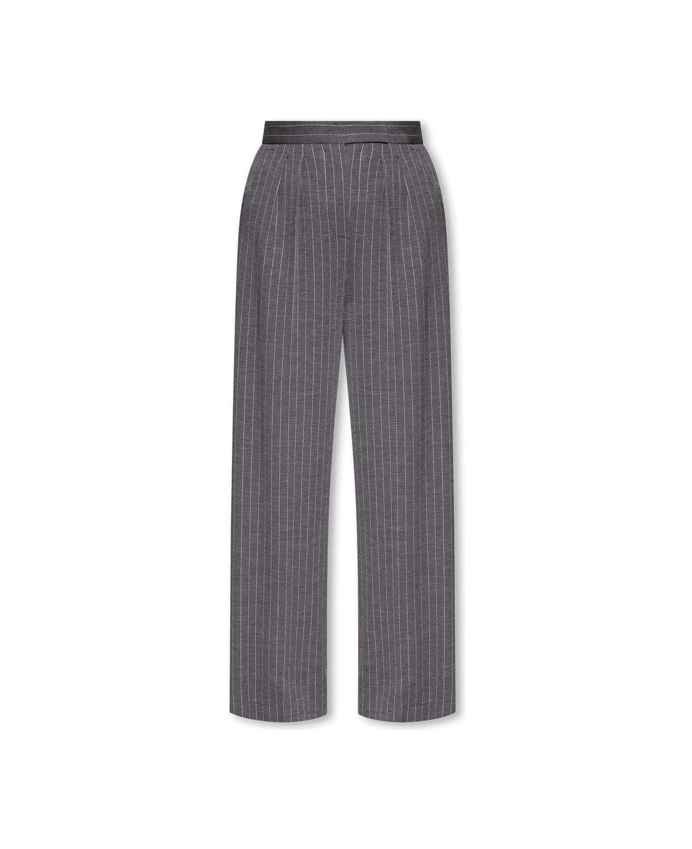 Max Mara Pinstriped Trousers - Medium grey ボトムス