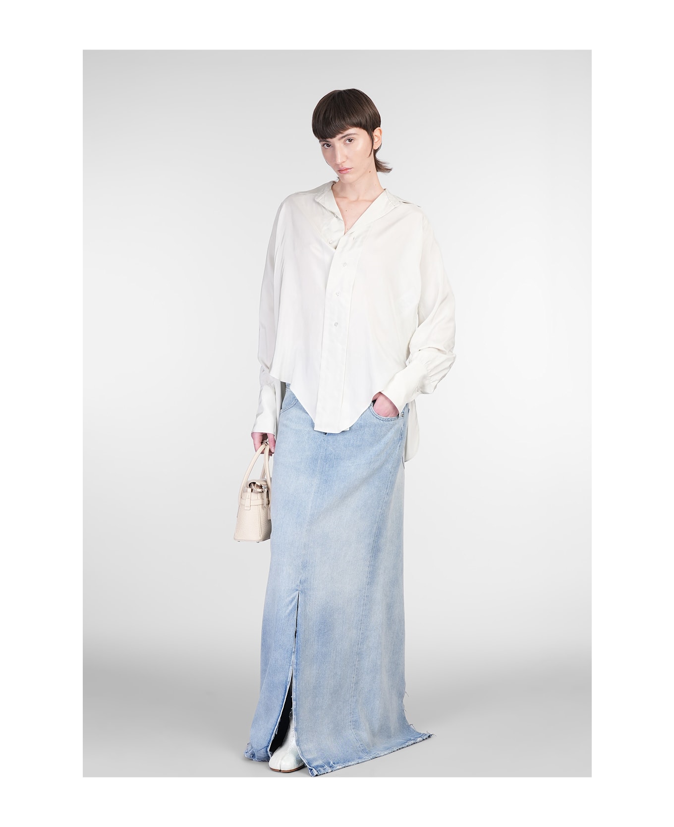 Shirt In Grey Viscose - Thumbnail 3