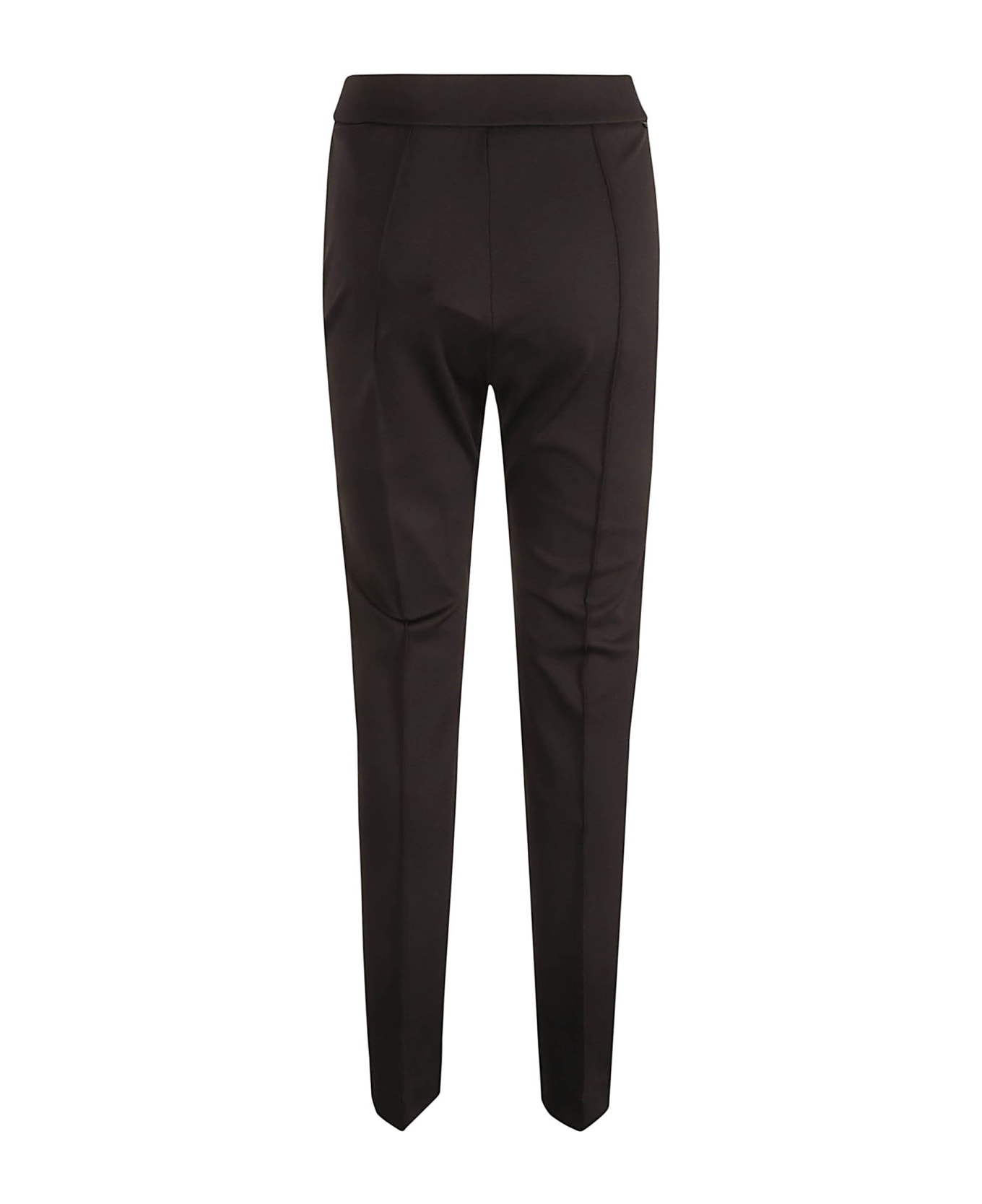 Moncler Elastic Waist Cropped Plain Trousers - Black