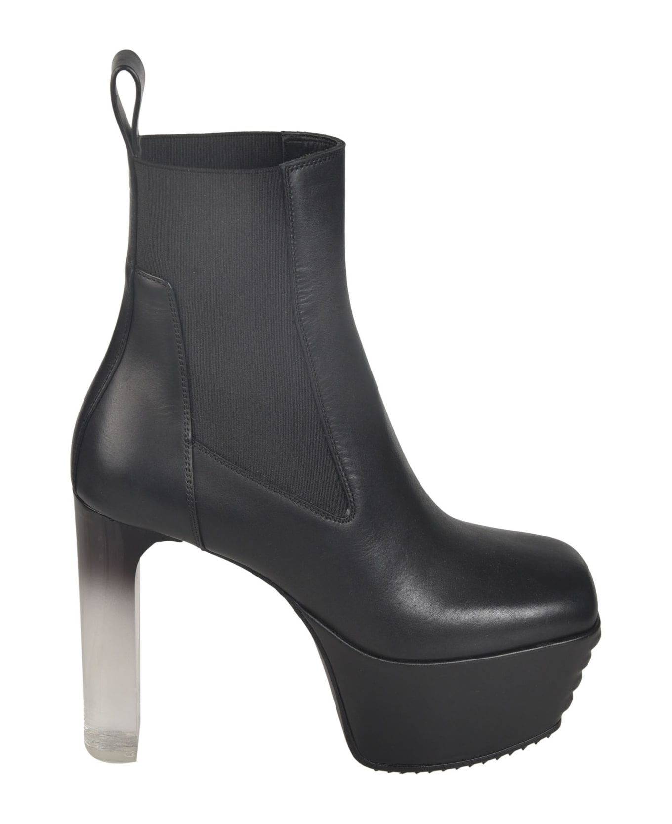 Rick Owens Open Toe Minimal Grill Beatle Boots - Black/Clear