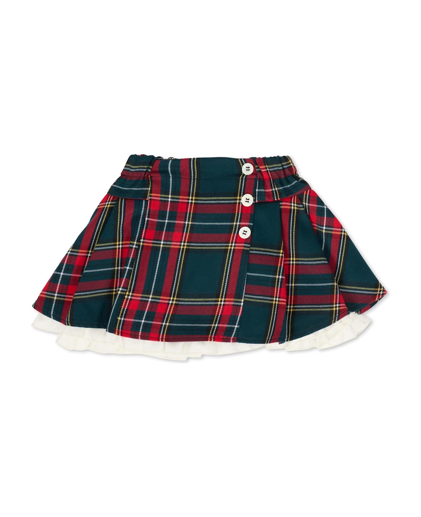 La stupenderia Red Skirt For Baby Girl With Buttons - Red