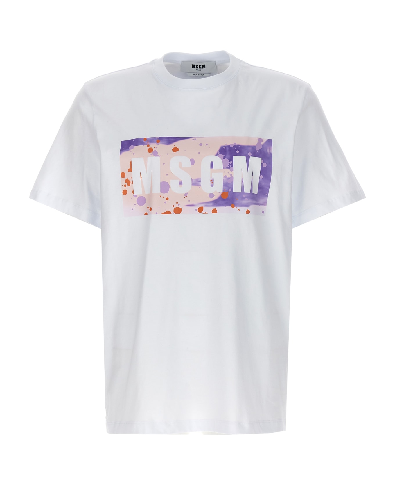 MSGM 'camo Season Box Logo' T-shirt - White シャツ