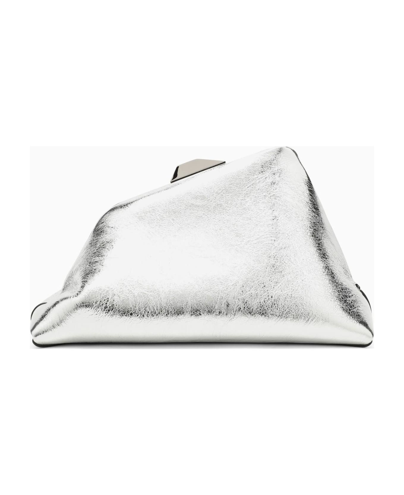 The Attico Day Off Silver Leather Clutch Bag - Silver クラッチバッグ