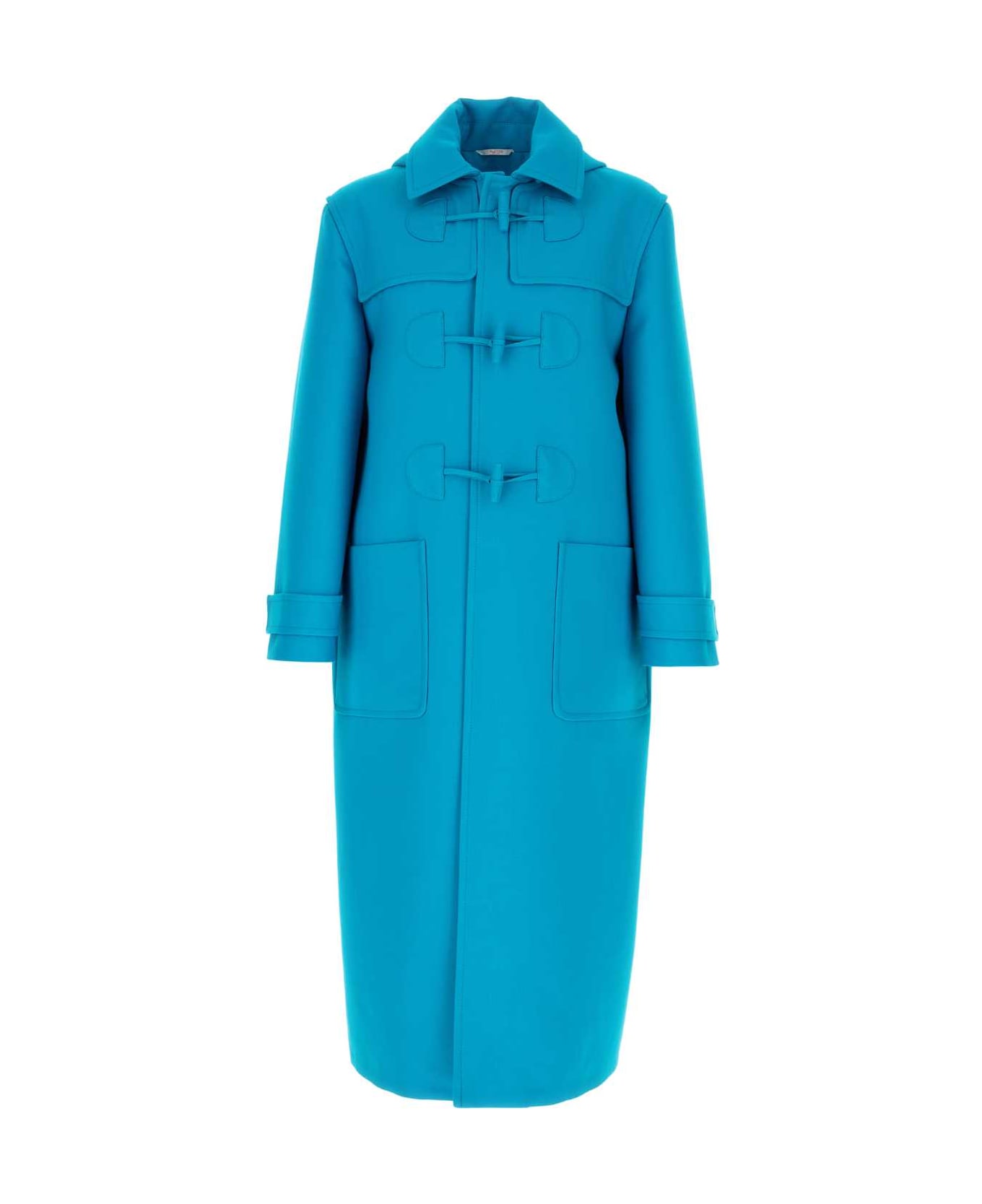 Valentino Garavani Turquoise Wool Blend Montgomery - SKYBLUE