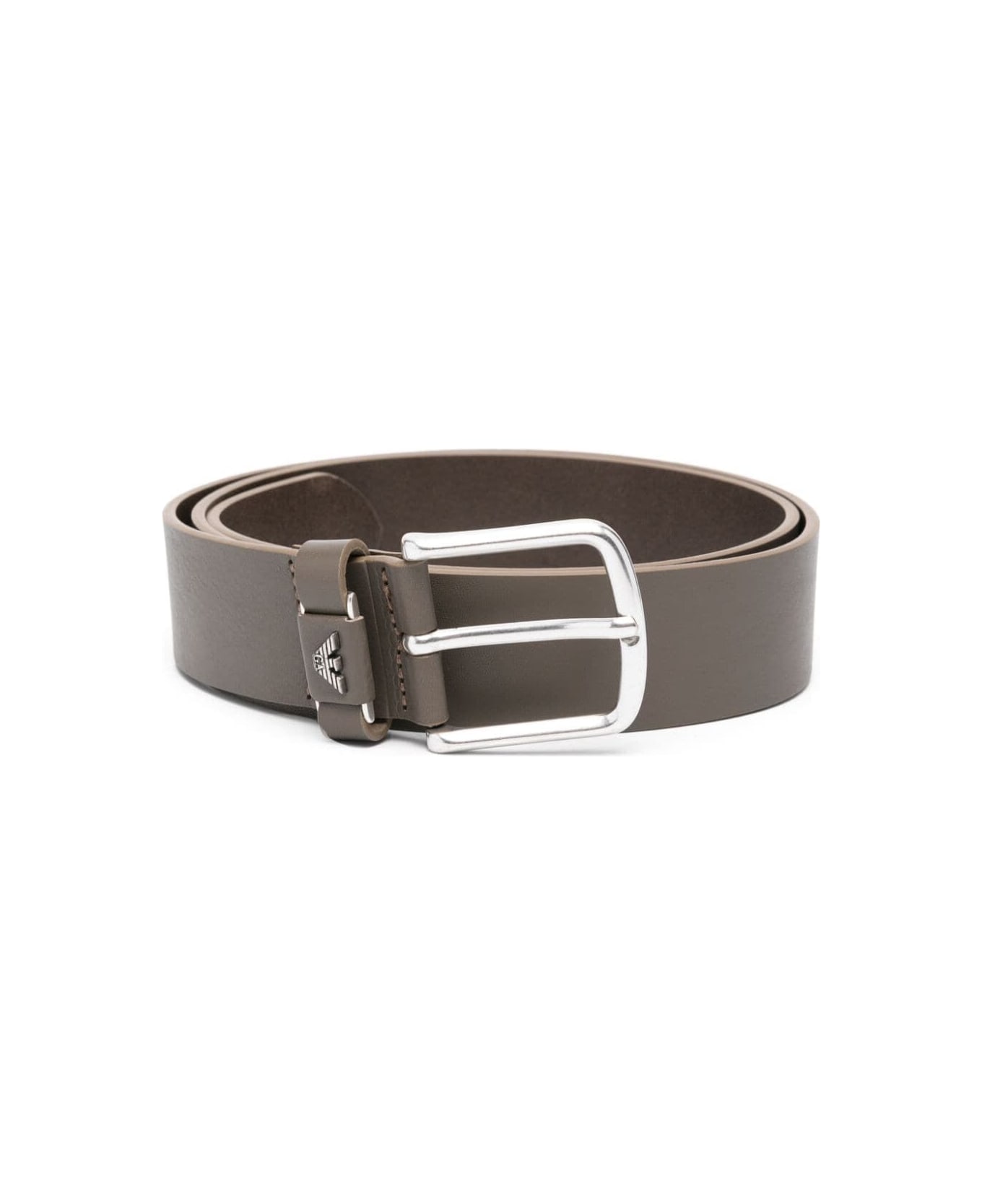 Emporio Armani Man`s Belt - Light Grey Dark Grey