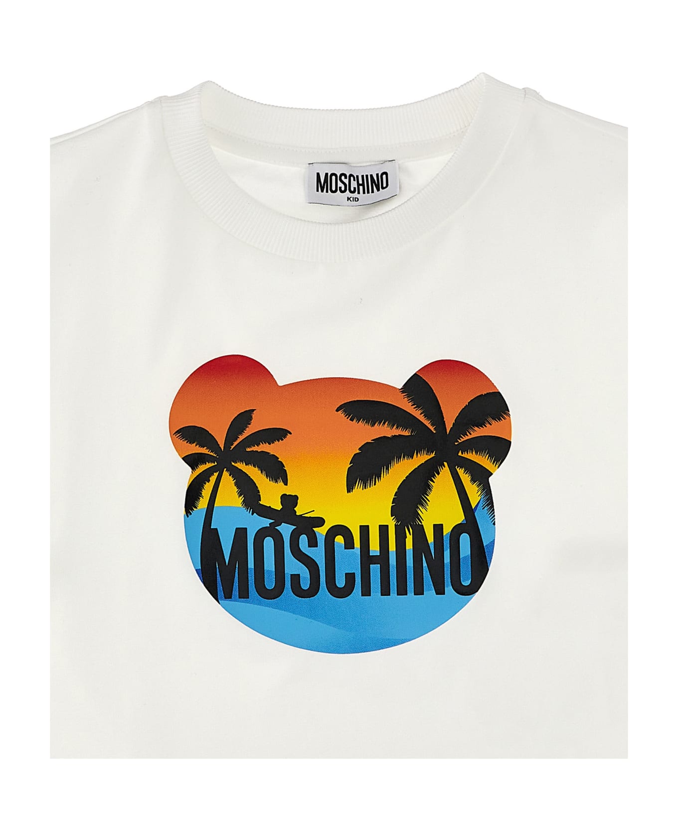 Moschino Logo Print Cropped T-shirt - White Tシャツ＆ポロシャツ