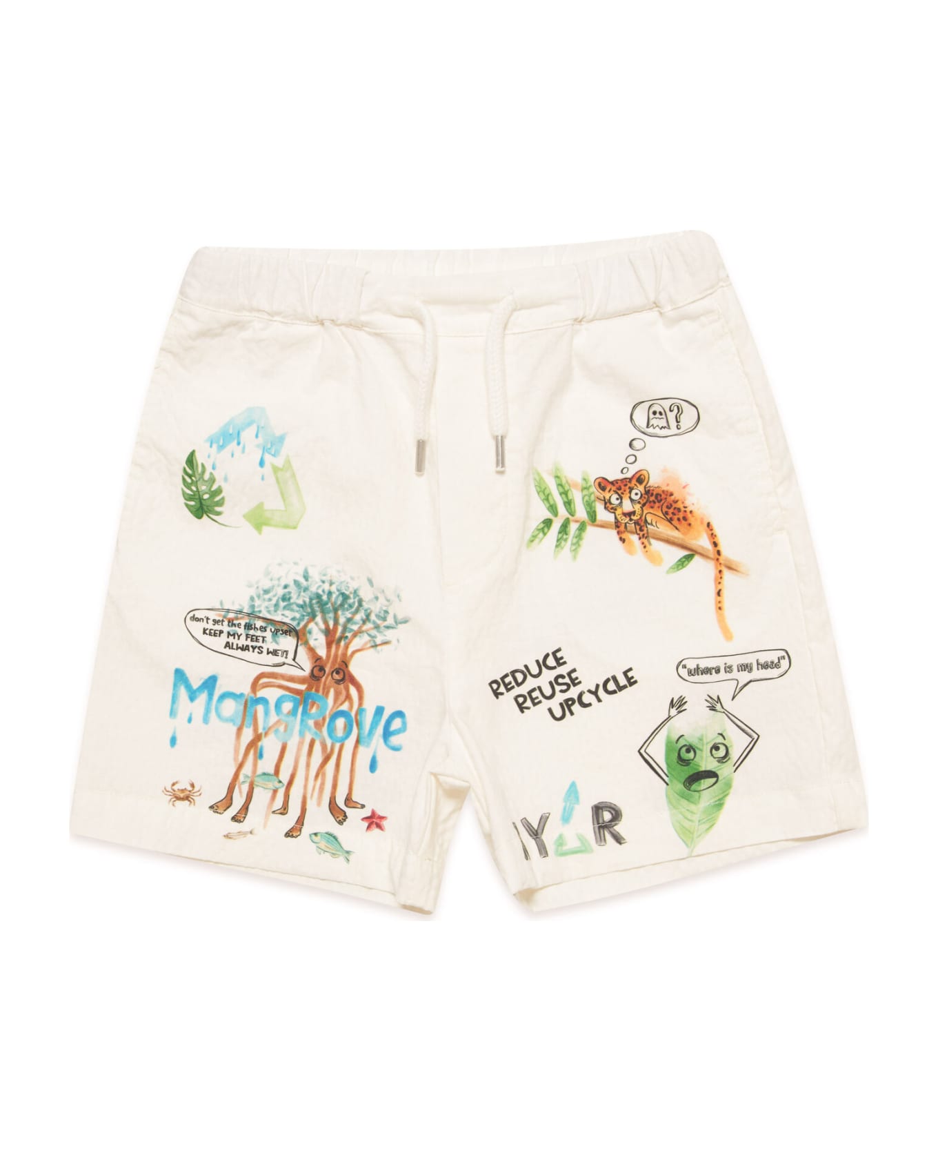 MYAR Myp12u Shorts Myar Deadstock White Shorts With Digital Prints - Off white