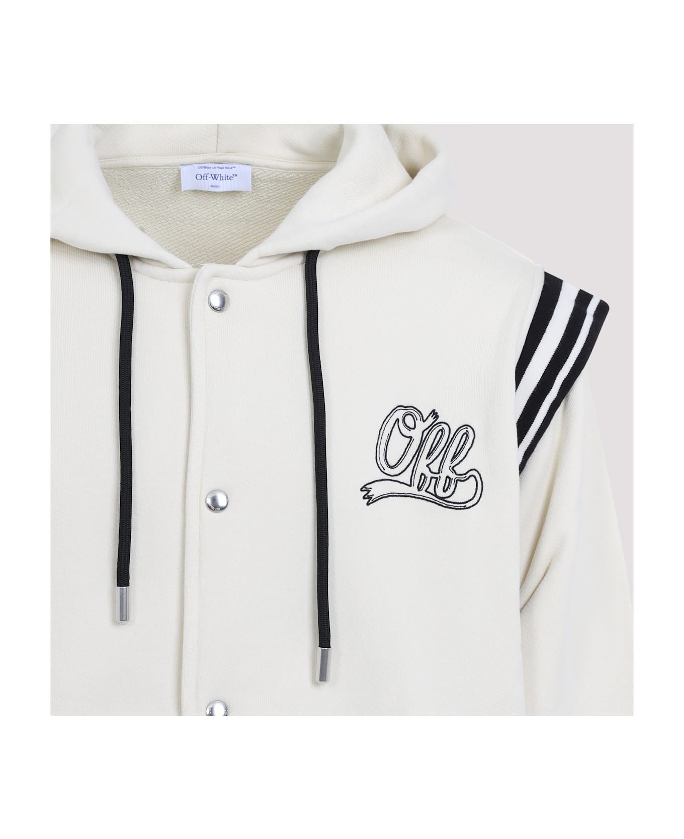 Off-White Off Fleece Varsity Hoodie - B White