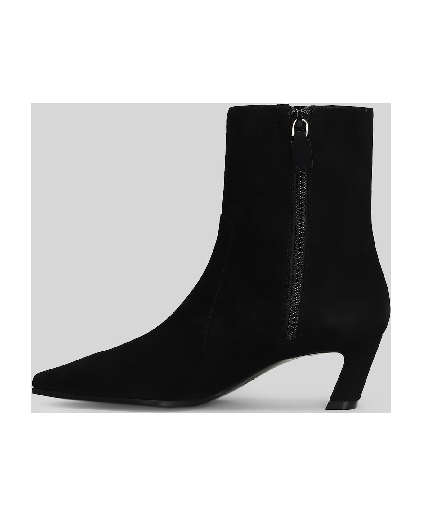 Stuart Weitzman Stassi Zip High Heels Ankle Boots In Black Suede - black