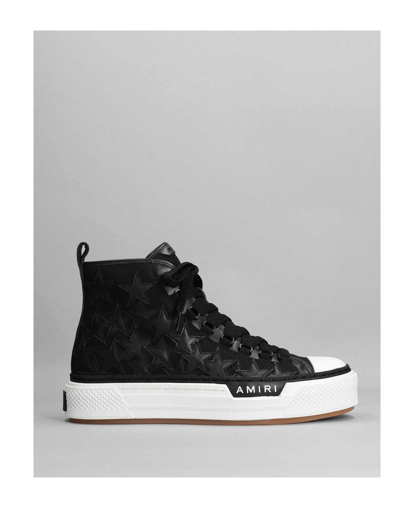 AMIRI Stars Court Hi Sneakers In Black Canvas | italist