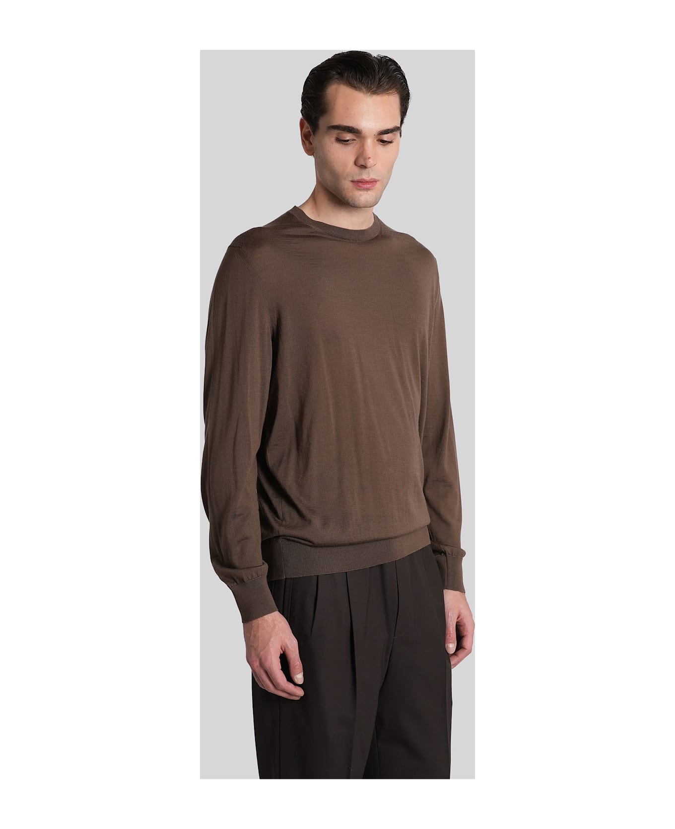 Zegna Knitwear In Brown Wool - brown