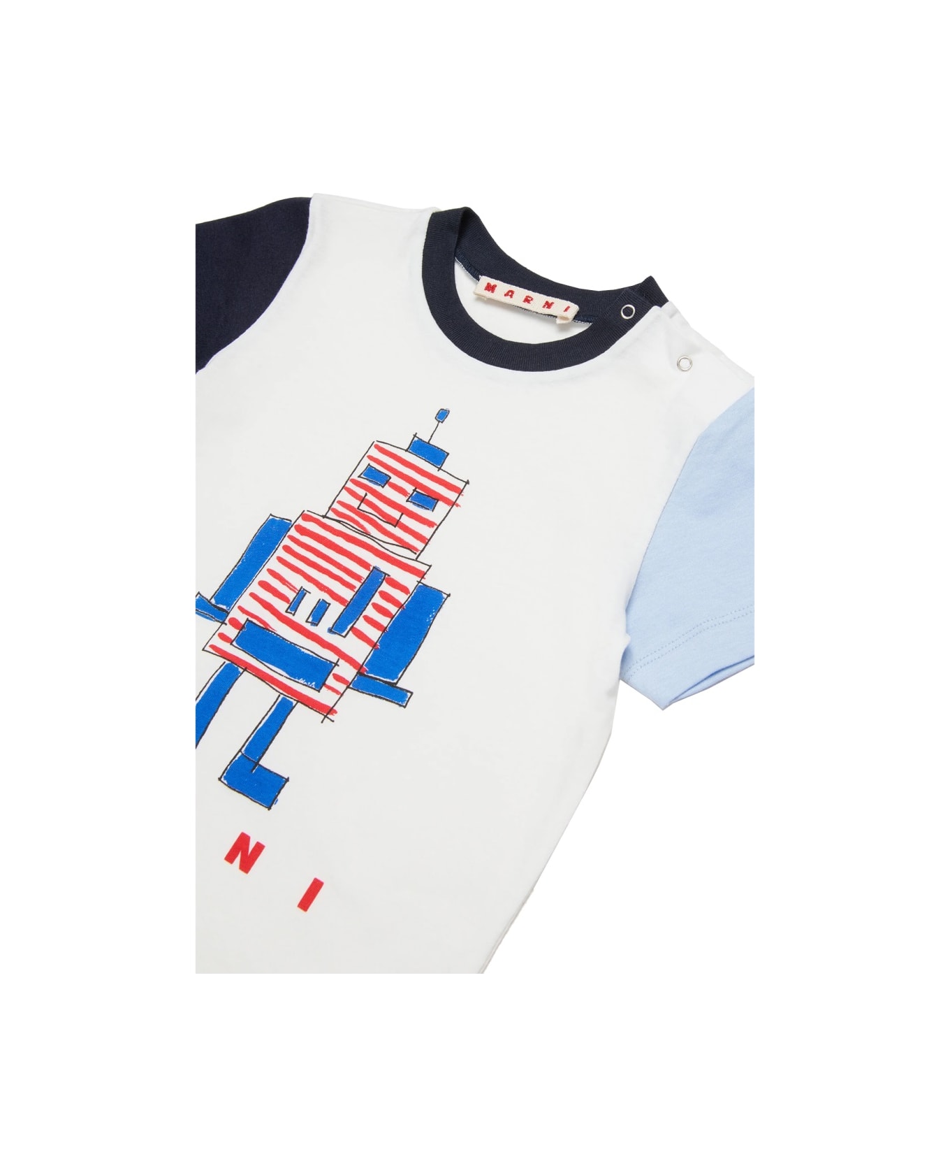 Marni T-shirt With "robot" Logo - MULTICOLOUR