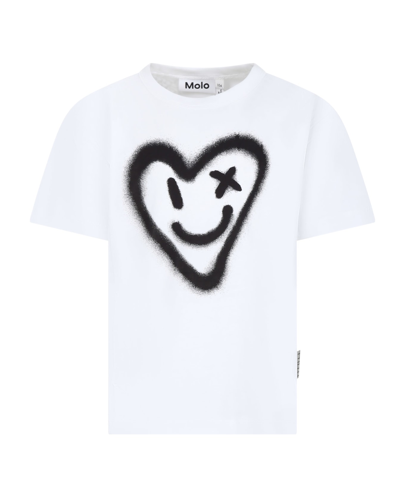 Molo White T-shirt For Boy With Heart - White