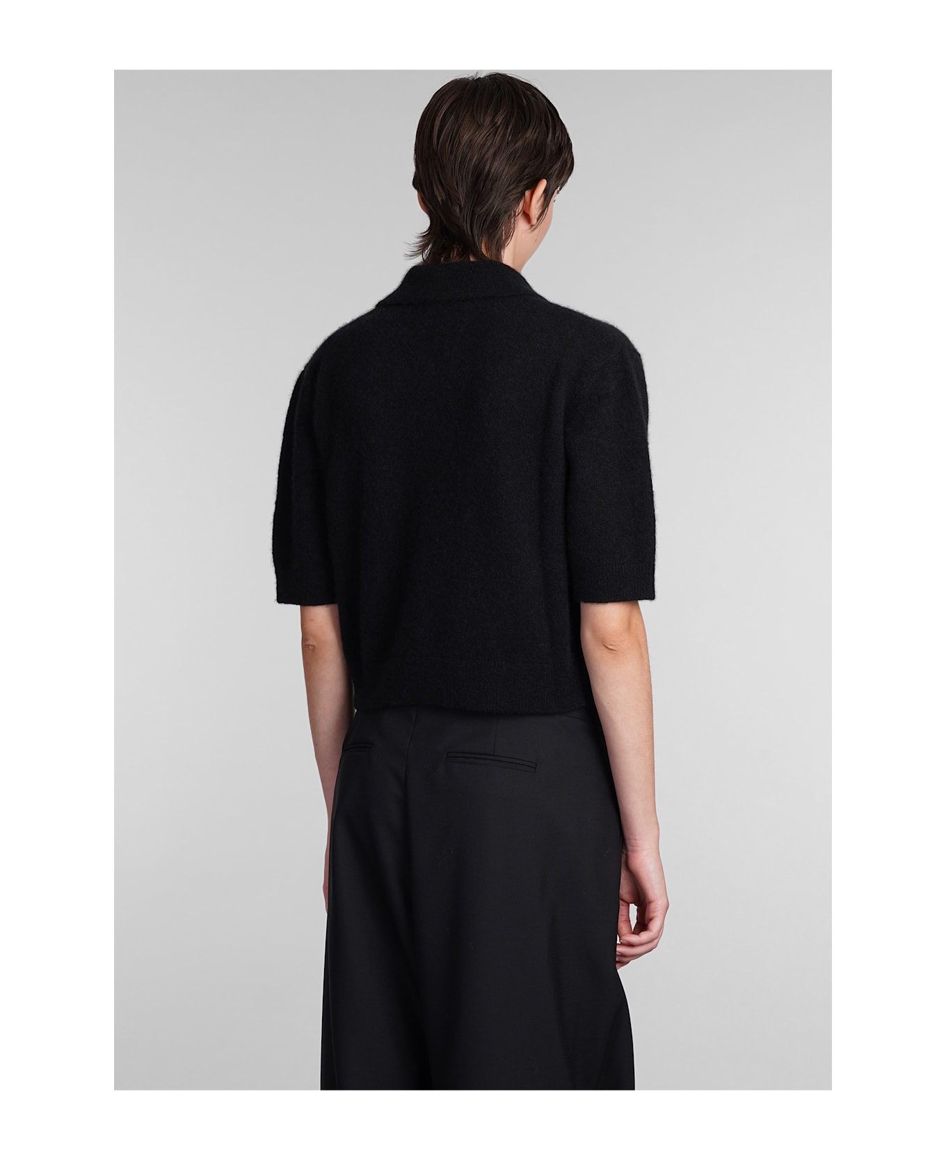 Laneus Polo In Black Cashmere - black