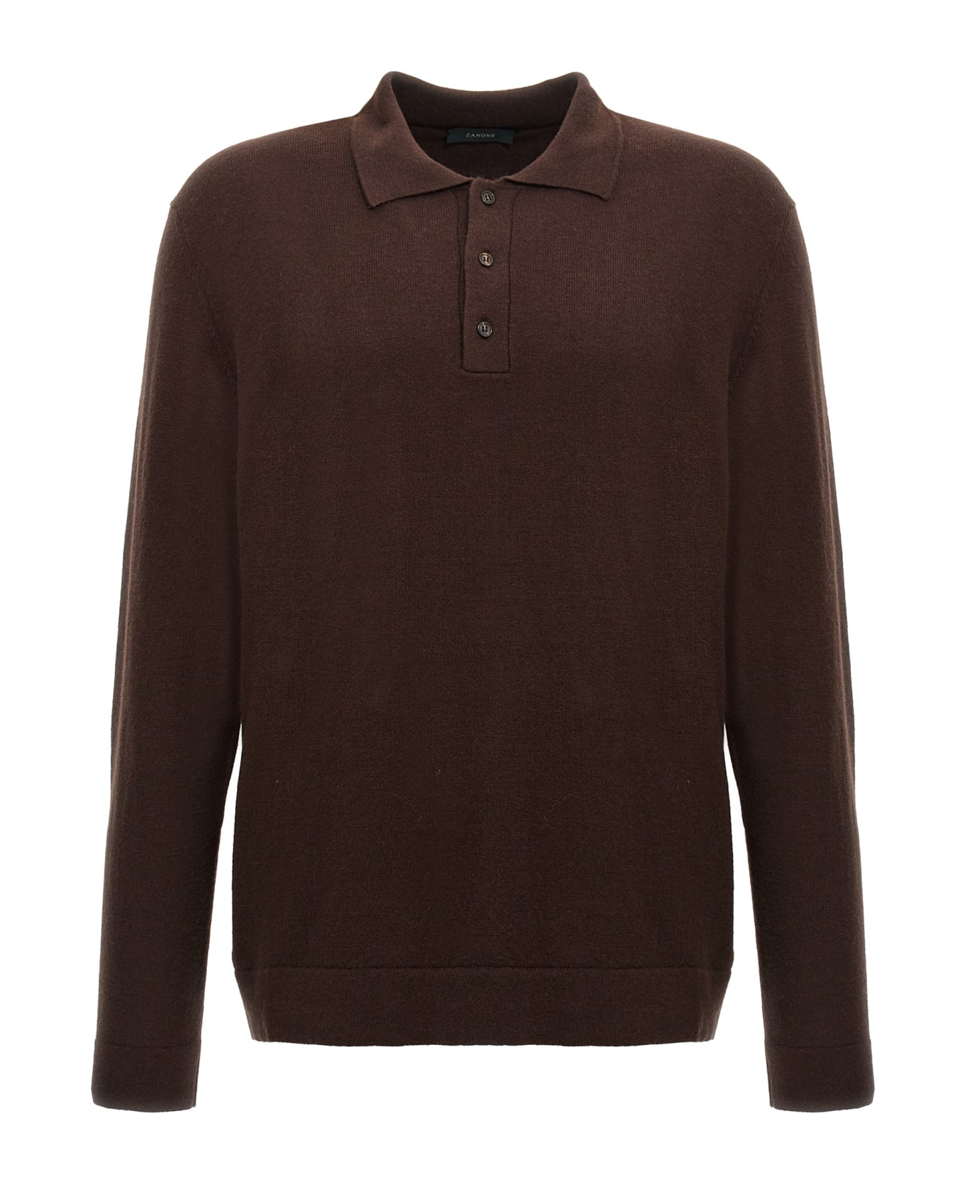 Zanone Cashmere Wool Polo Shirt - Brown