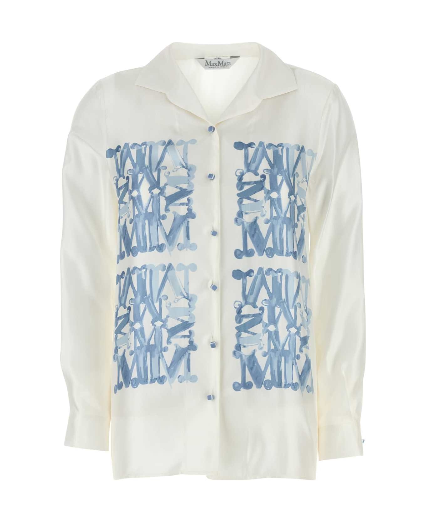 Max Mara White Silk Nail Shirt - BIANCO