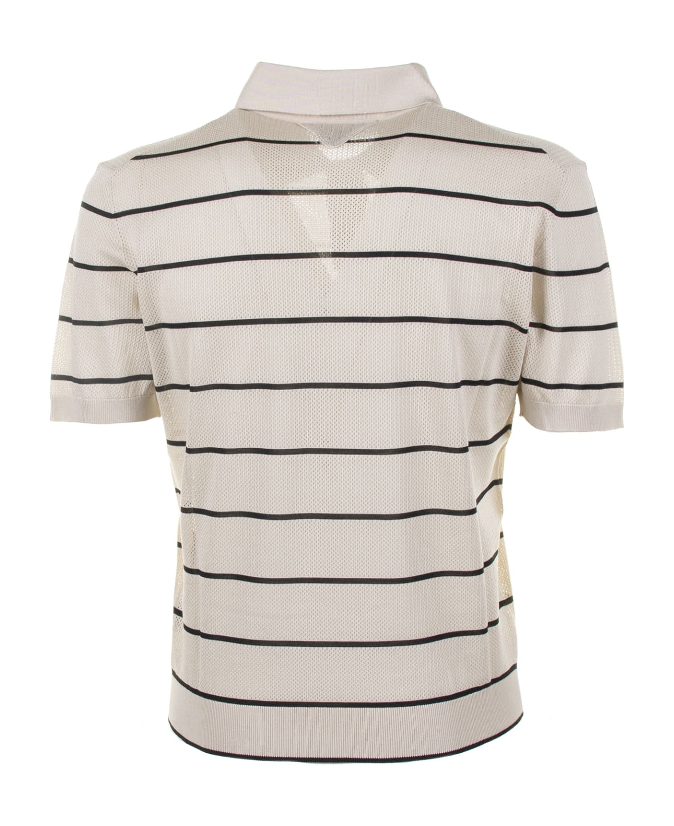 Prada Striped Polo courtes Shirt - AVORIO