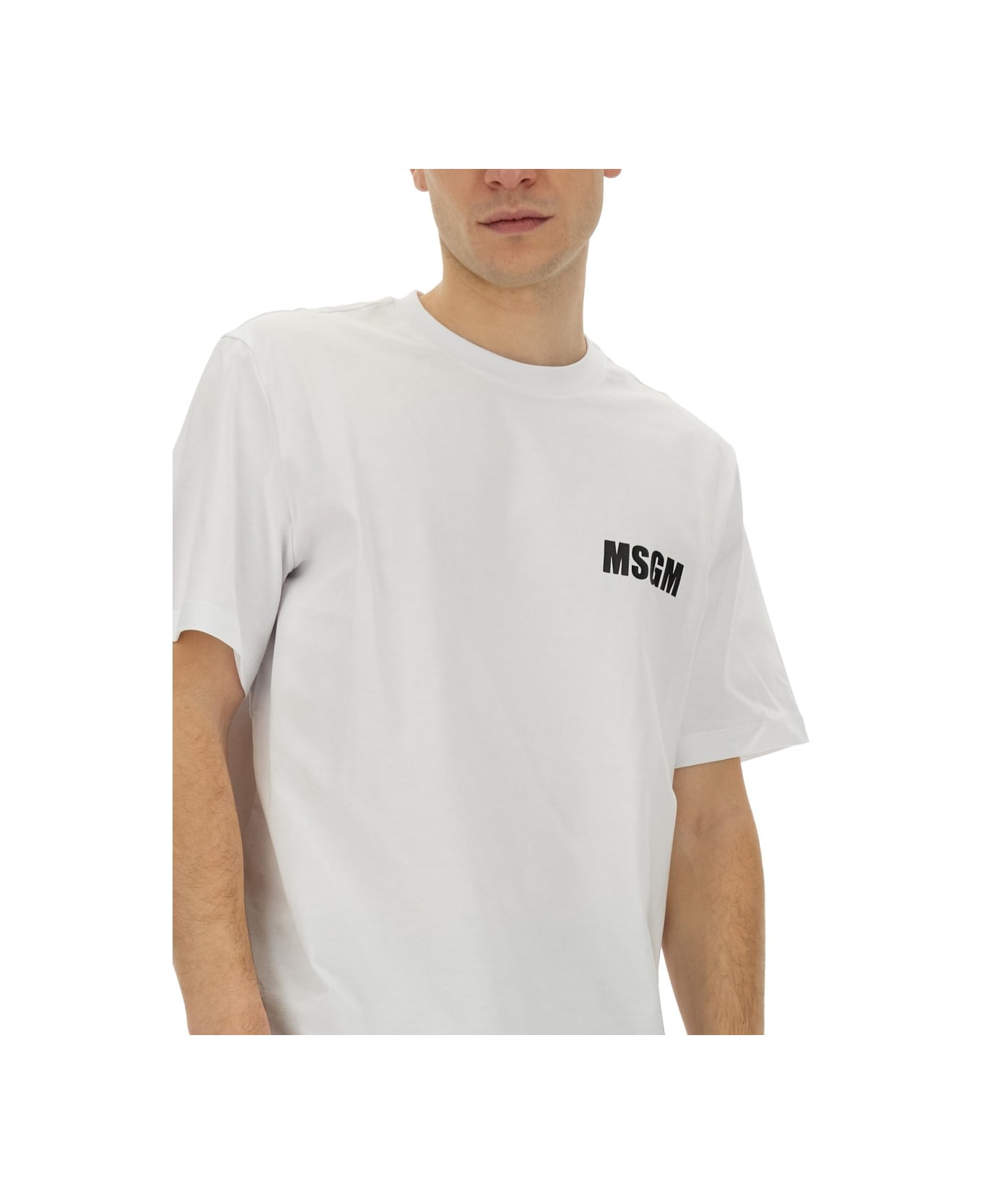 MSGM T-shirt With Logo - Optical White シャツ