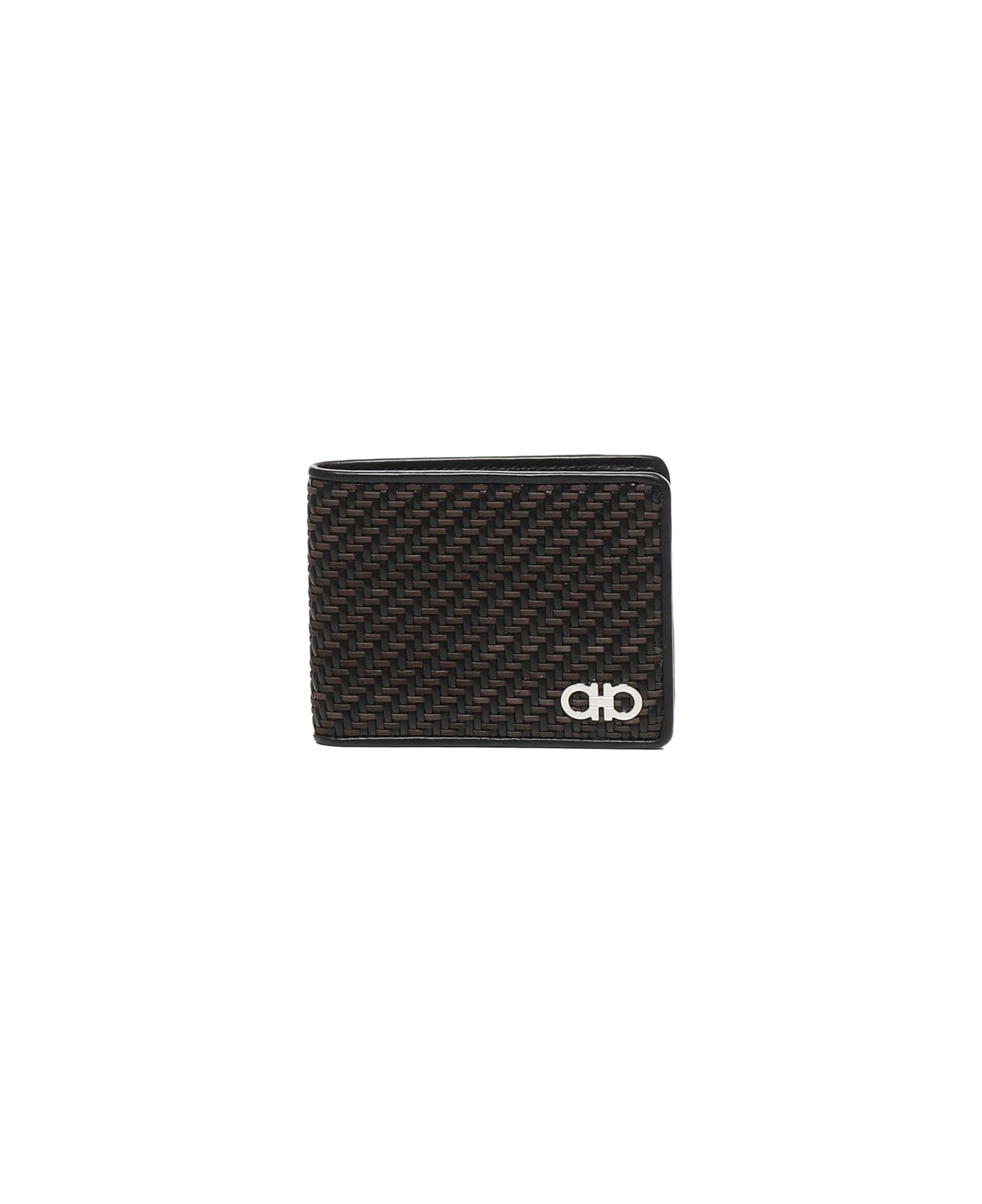 Ferragamo Wallet With Braid - Dark Brown,Black