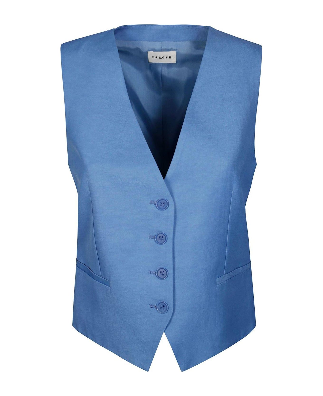 Parosh Button-up Vest - Blue
