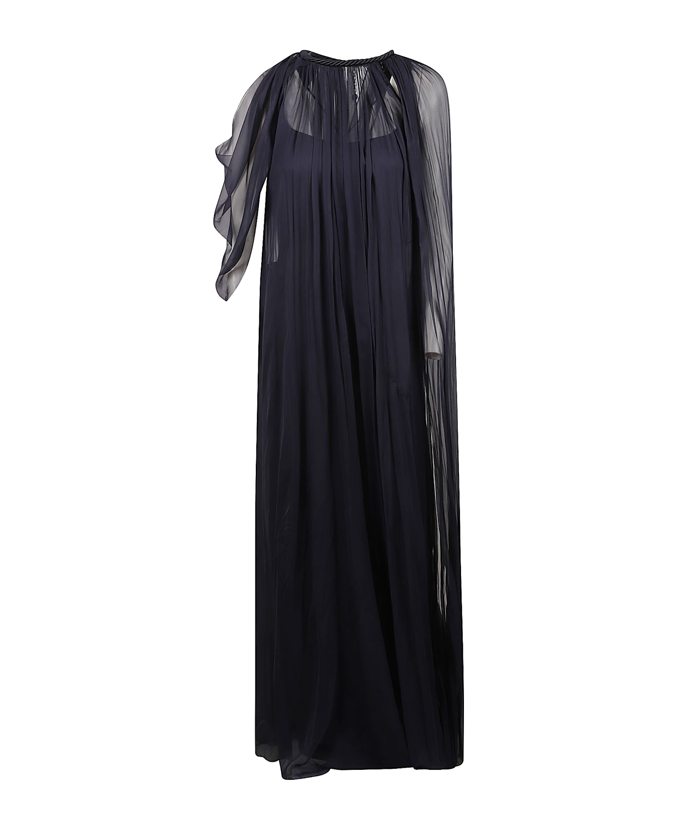 Alberta Ferretti Lace Paneled Long Skirt - Dark Blue