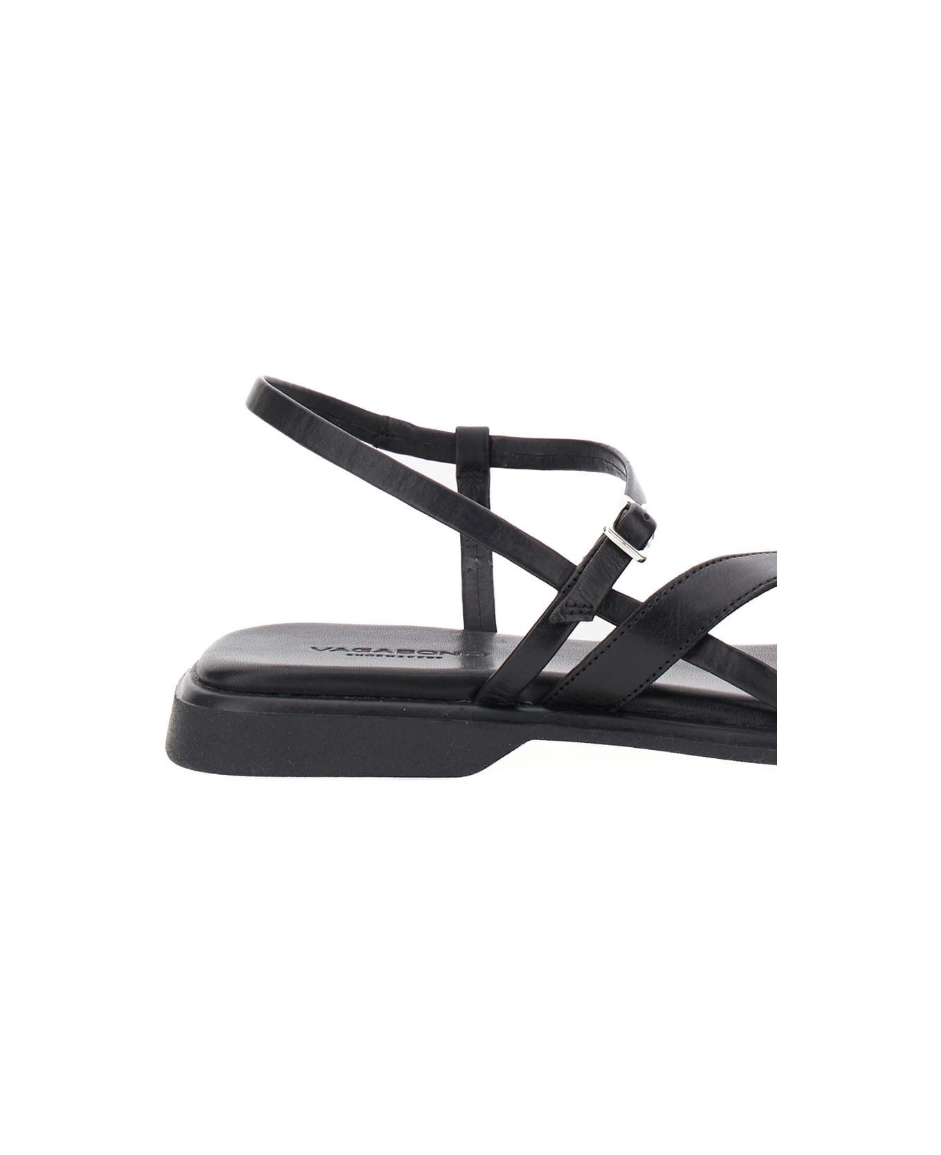 Vagabond 'izzi' Black Thong Sandals With Thin Straps In Leather Woman - Black