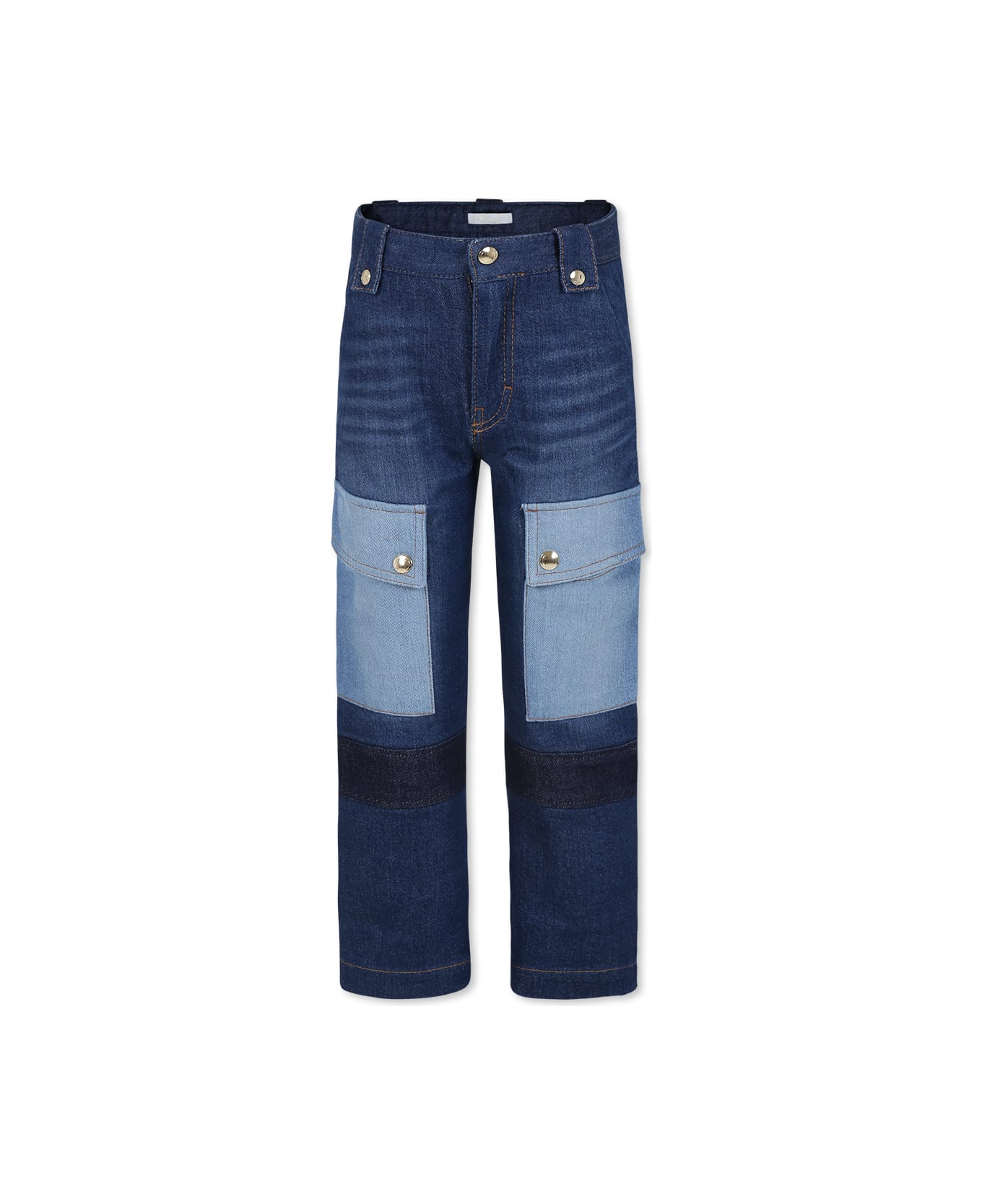 Chloé Blue Jeans For Girl With Logo - BLUE