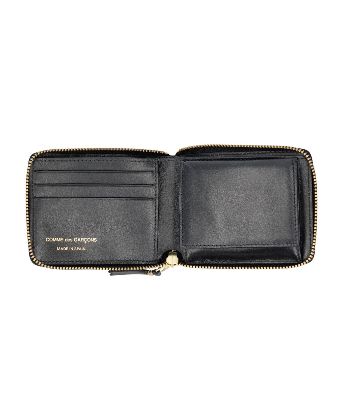 Comme des Garçons Wallet Small Zip Around Wallet - BLACK
