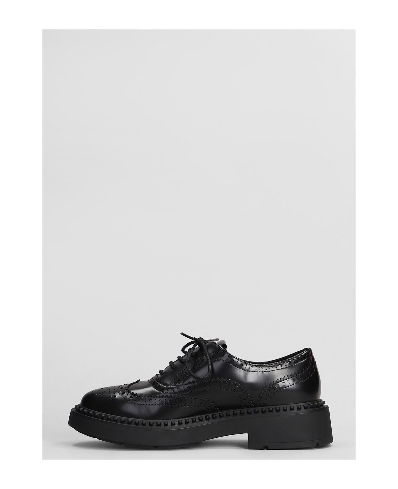 Ash Mercer Lace Up Shoes In Black Leather - black