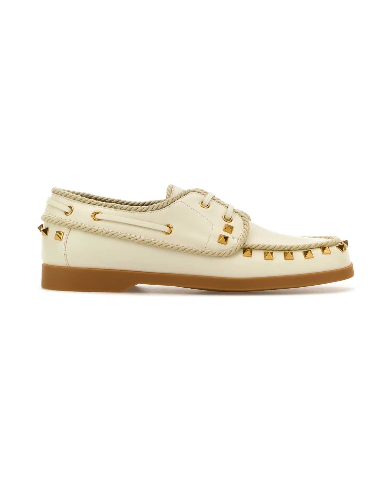 Valentino Garavani Ivory Leather Lace-up Shoes - IVORY