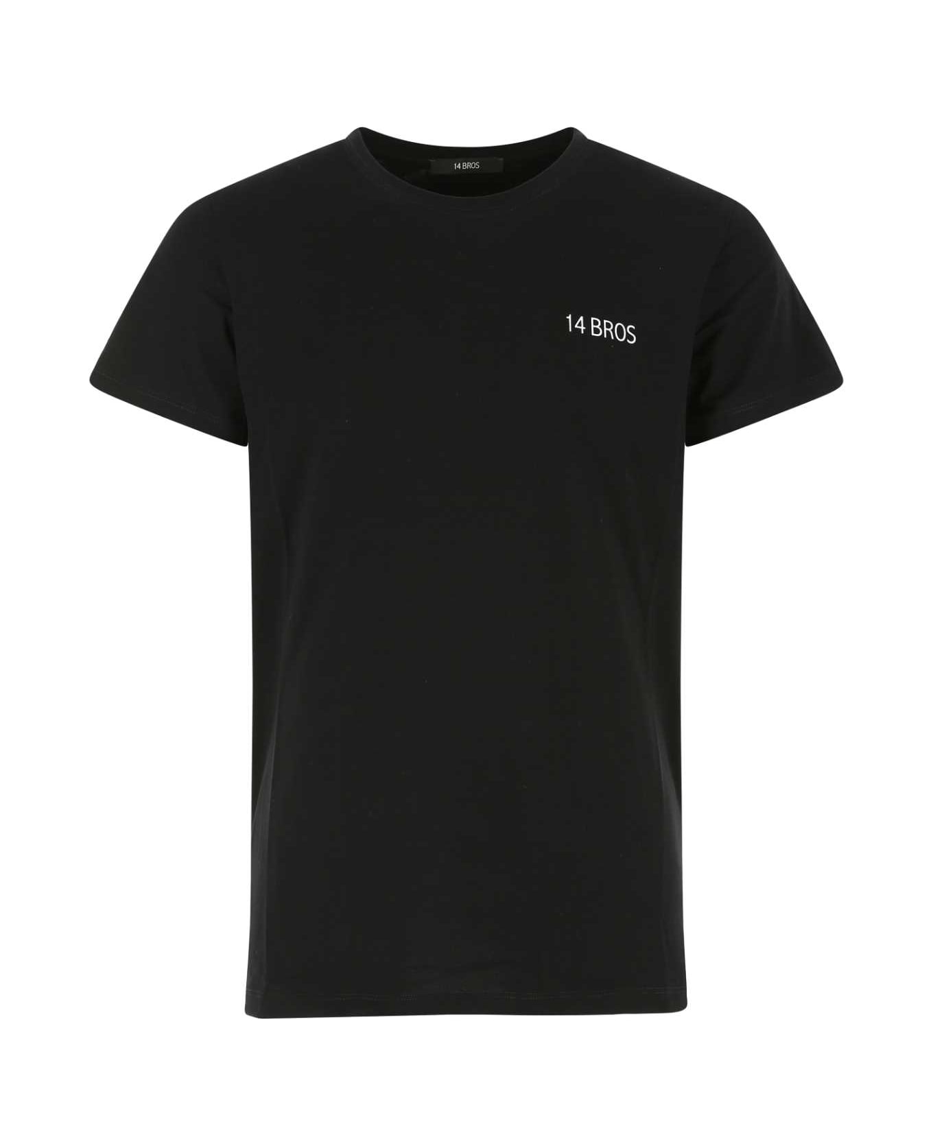 14 Bros Black Cotton T-shirt - 900