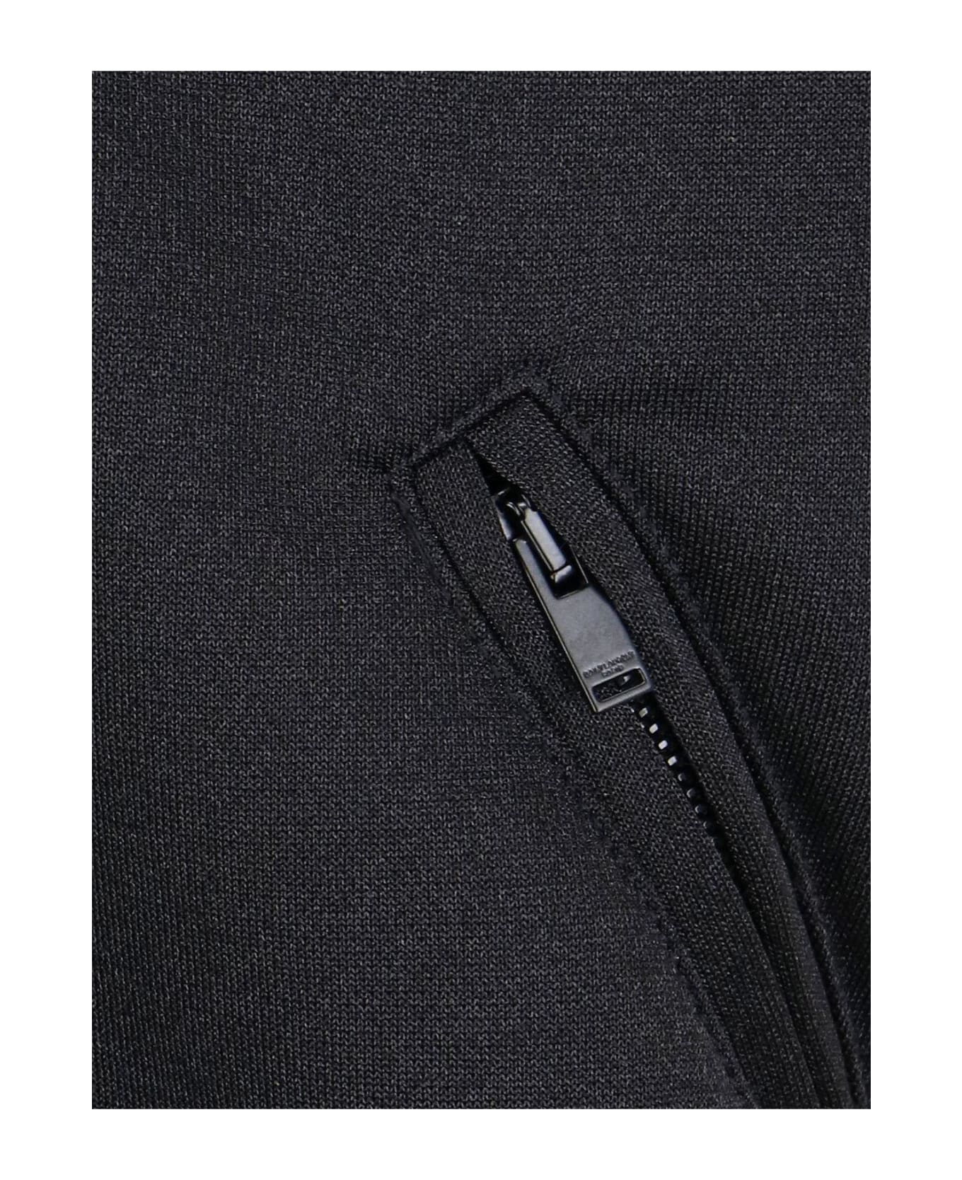 Saint Laurent Panelled Hooded Jacket - Black