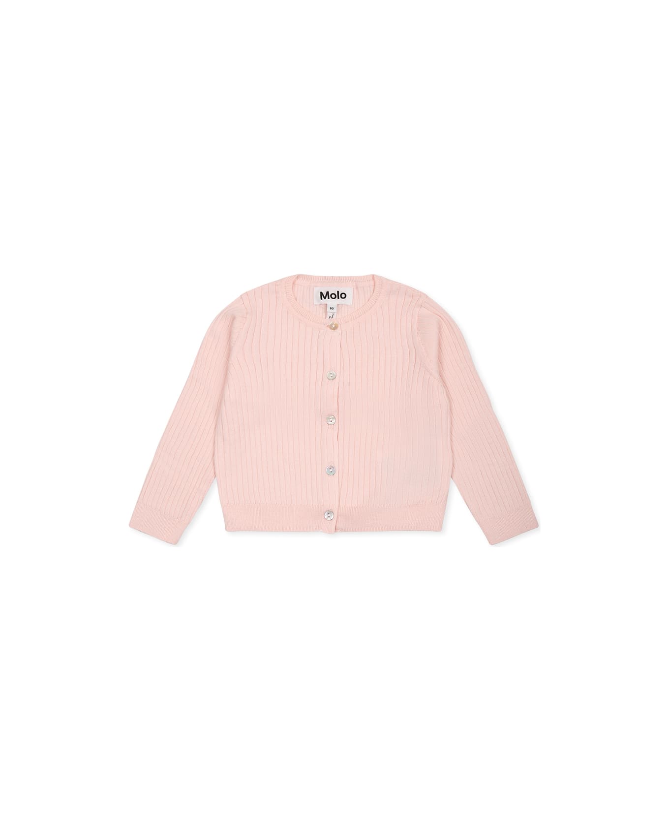 Molo Pink Cardigan For Baby Girl - Pink