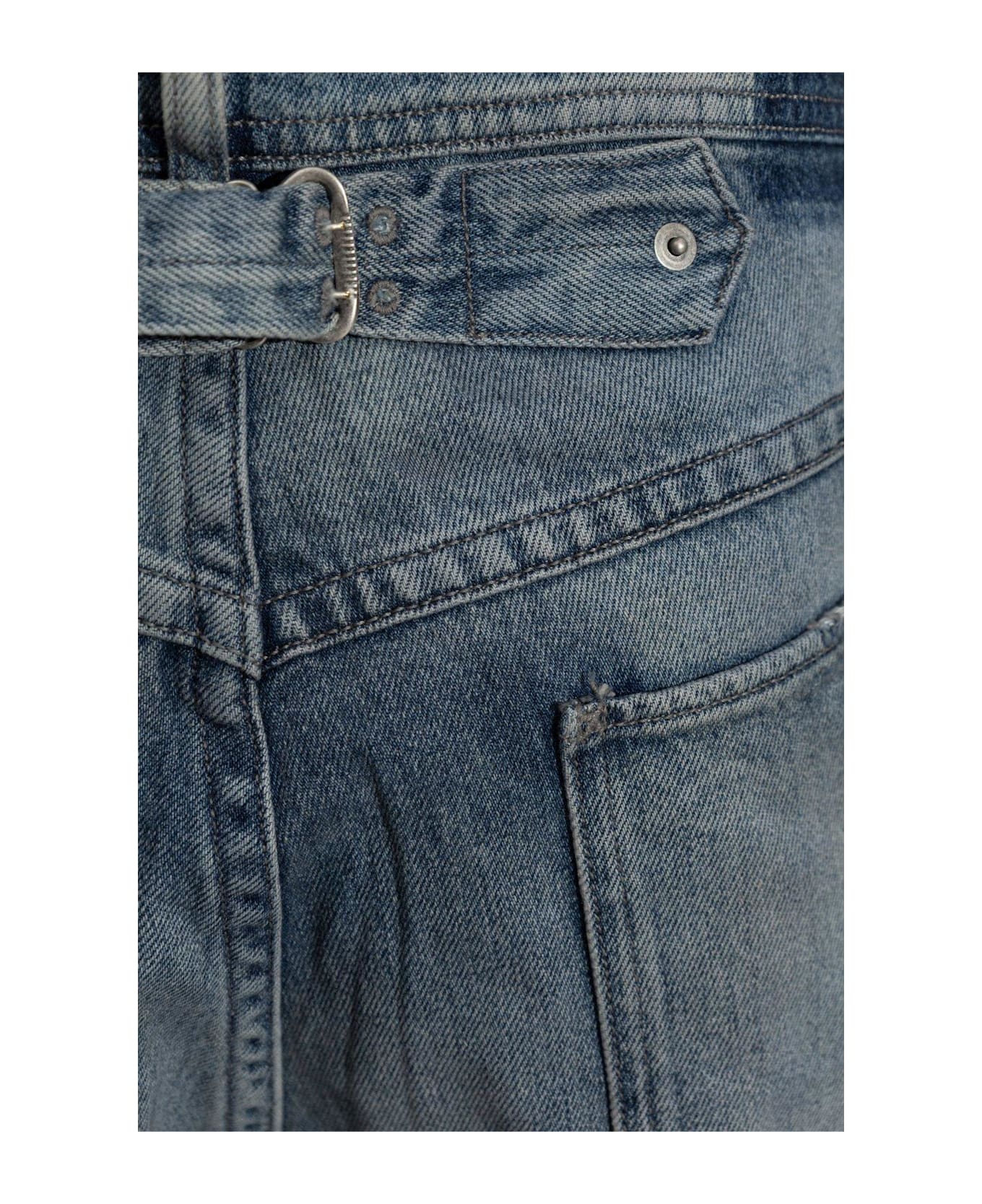 Maison Margiela Distressed High-waist Jeans - Blue