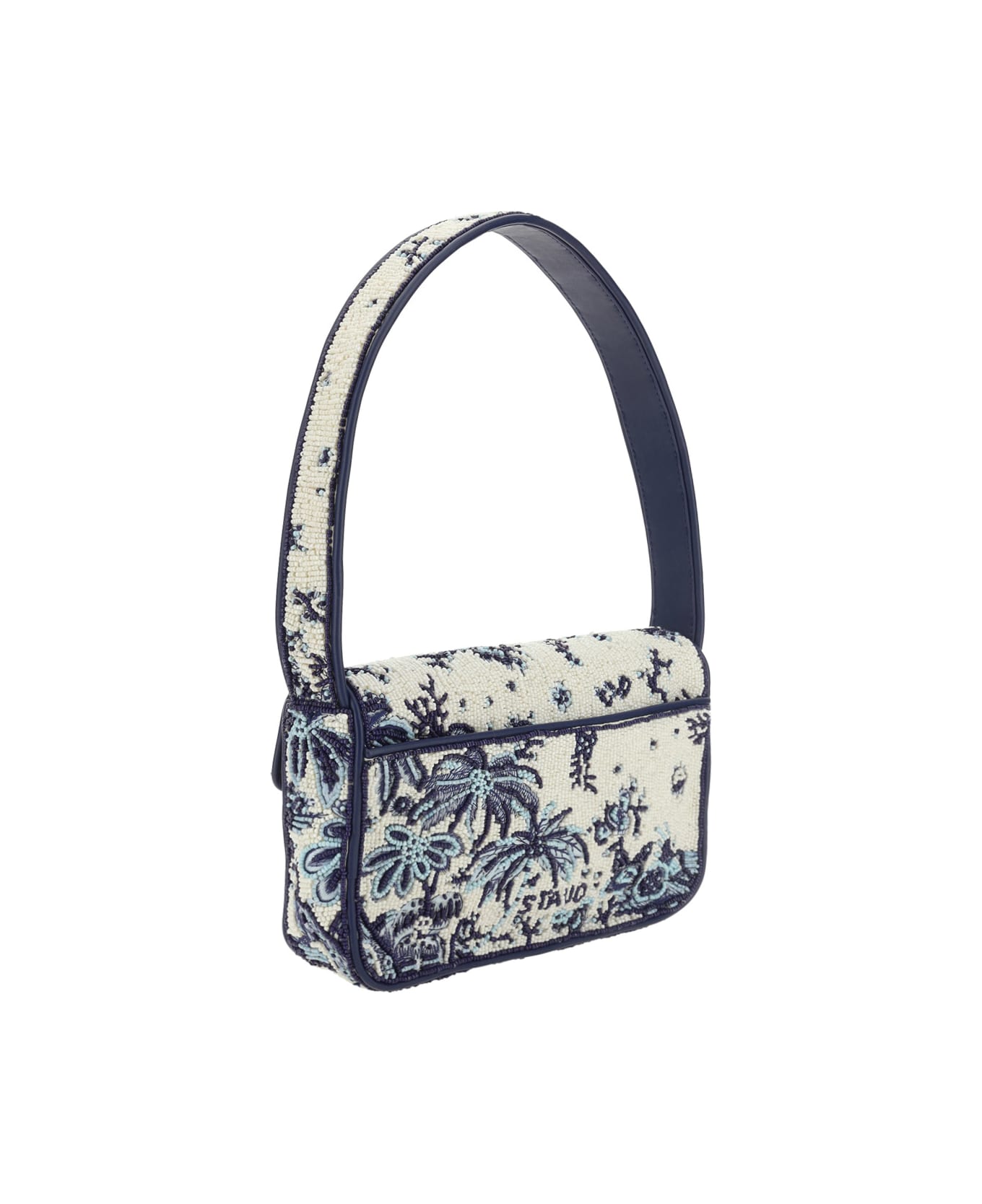 STAUD Tommy Beaded Shoulder Bag - Blue