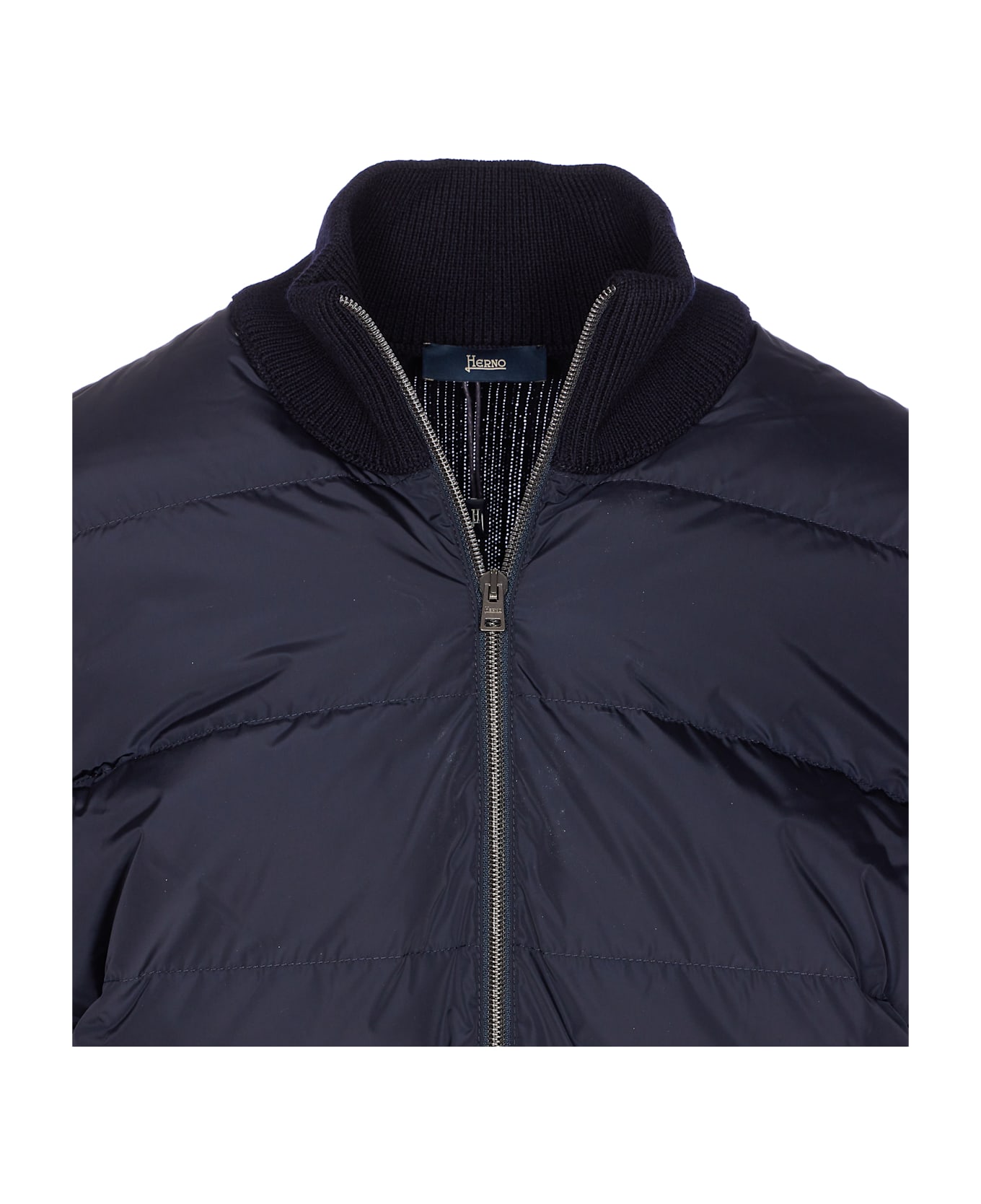 Herno Knitted And Padded Cardigan - BLU NAVY