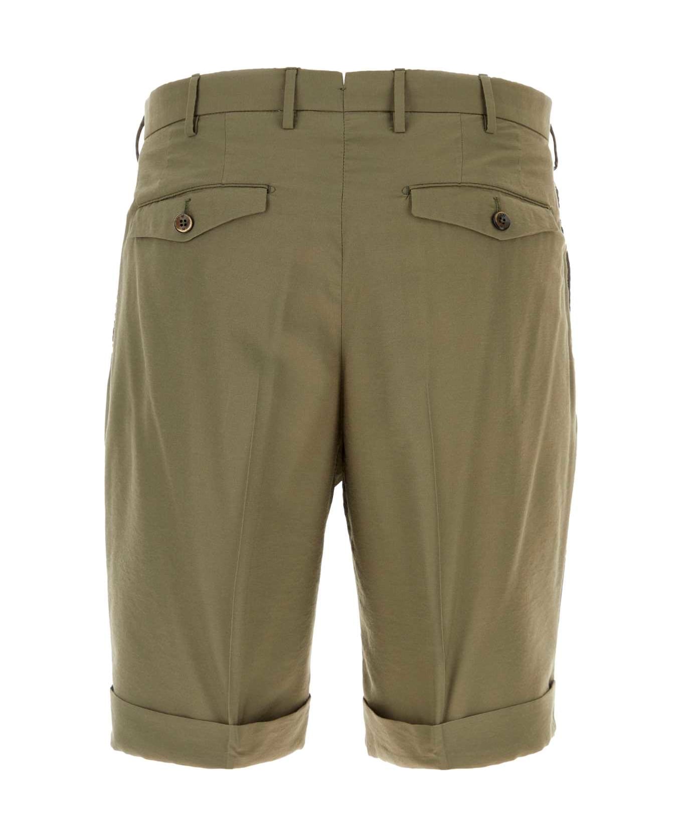 PT Torino Army Green Viscose Blend Bermuda Shorts - VERDEMILITARE