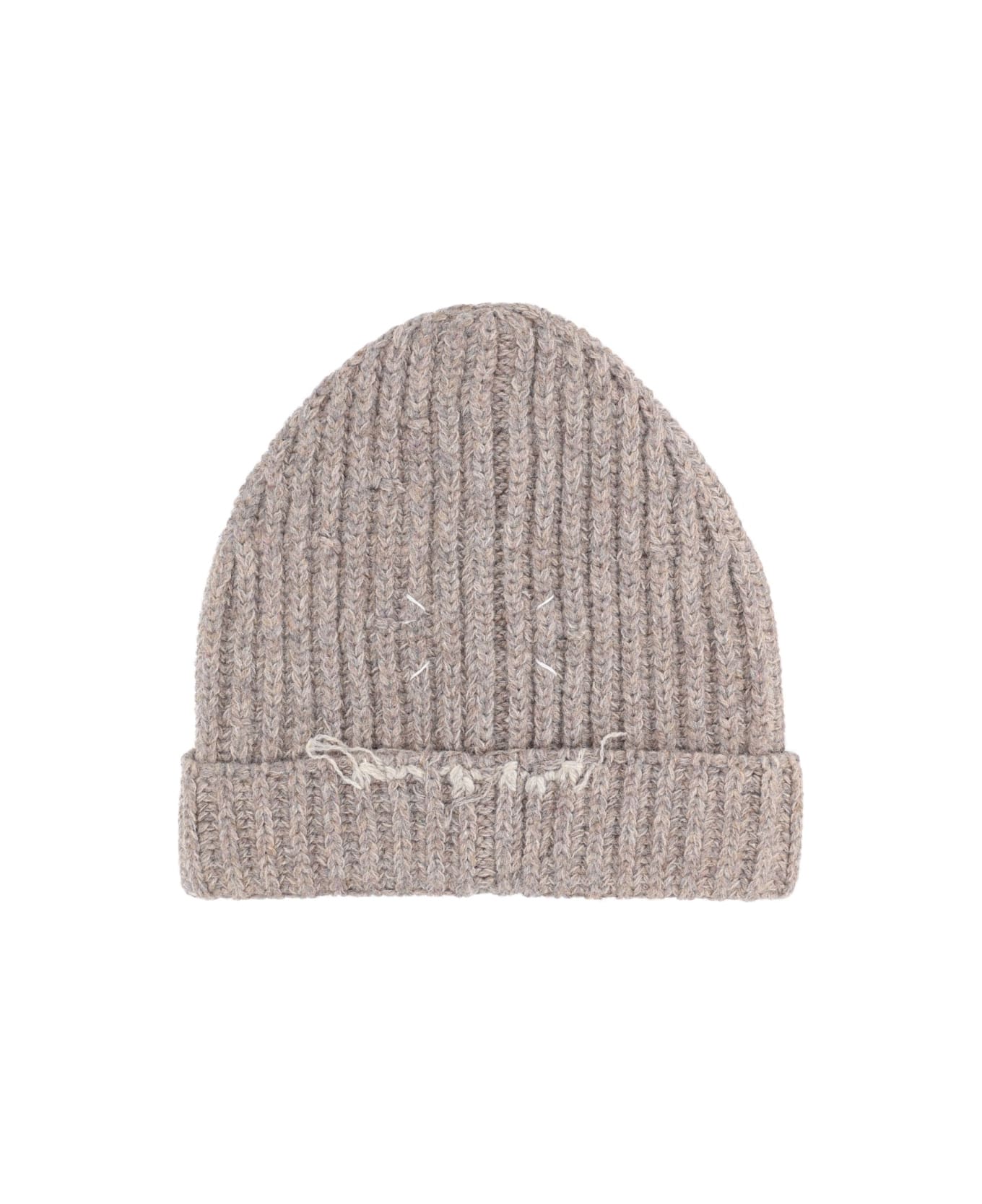 Maison Margiela Wool And Cotton Blend Beanie - BEIGE 帽子