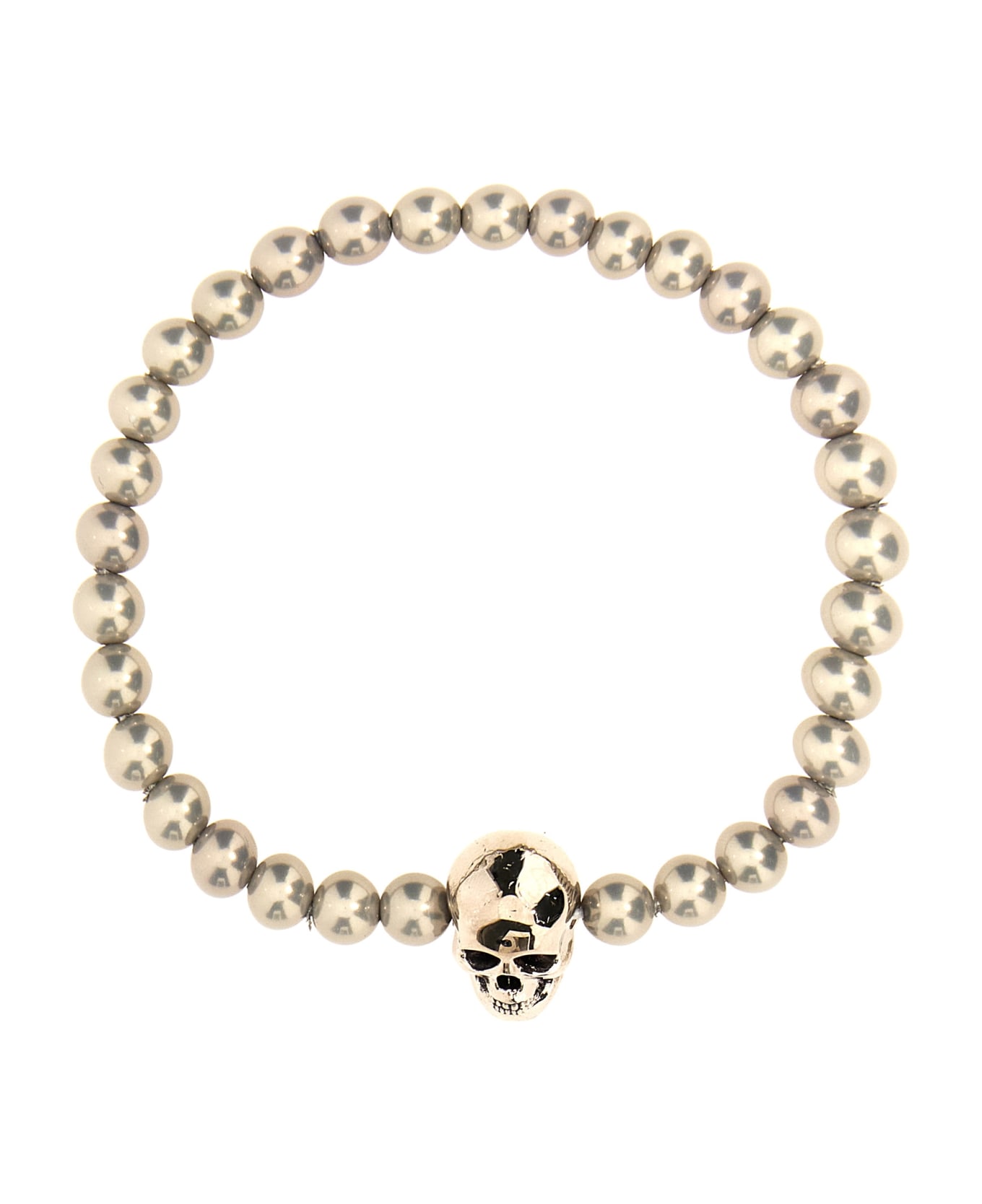 Alexander McQueen Skull Beaded Bracelet - A Silver Pearl ブレスレット