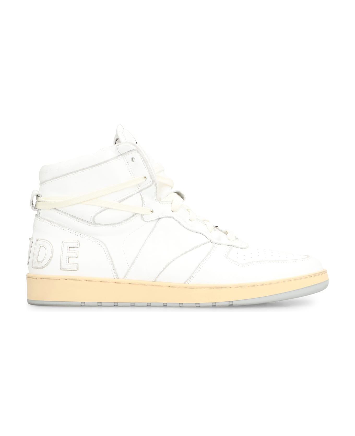 Rhude Rhecess Leather High-top Sneakers - White