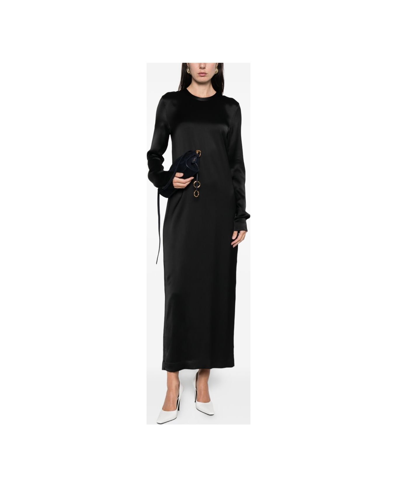 Totême Satin Long Dress - Black