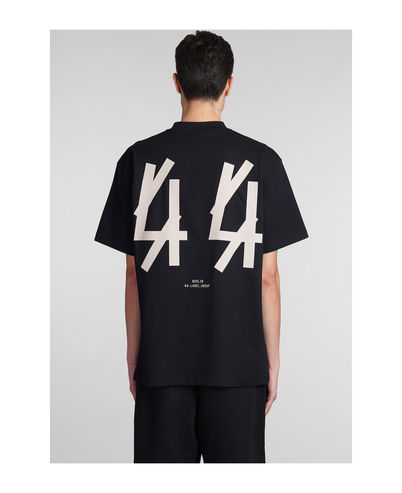 44 Label Group T-shirt In Black Cotton - black