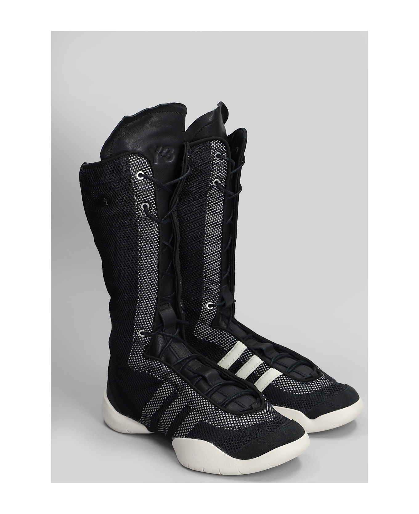 Y-3 Regu Boot Sneakers In Black Suede And Fabric - black
