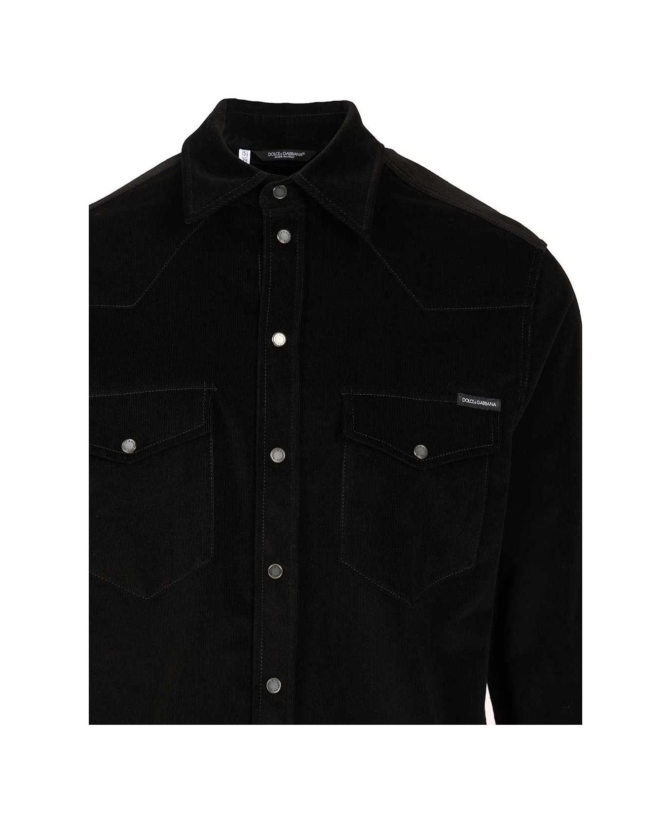 Dolce 
Gabbana Striped Velvet Shirt - Nero